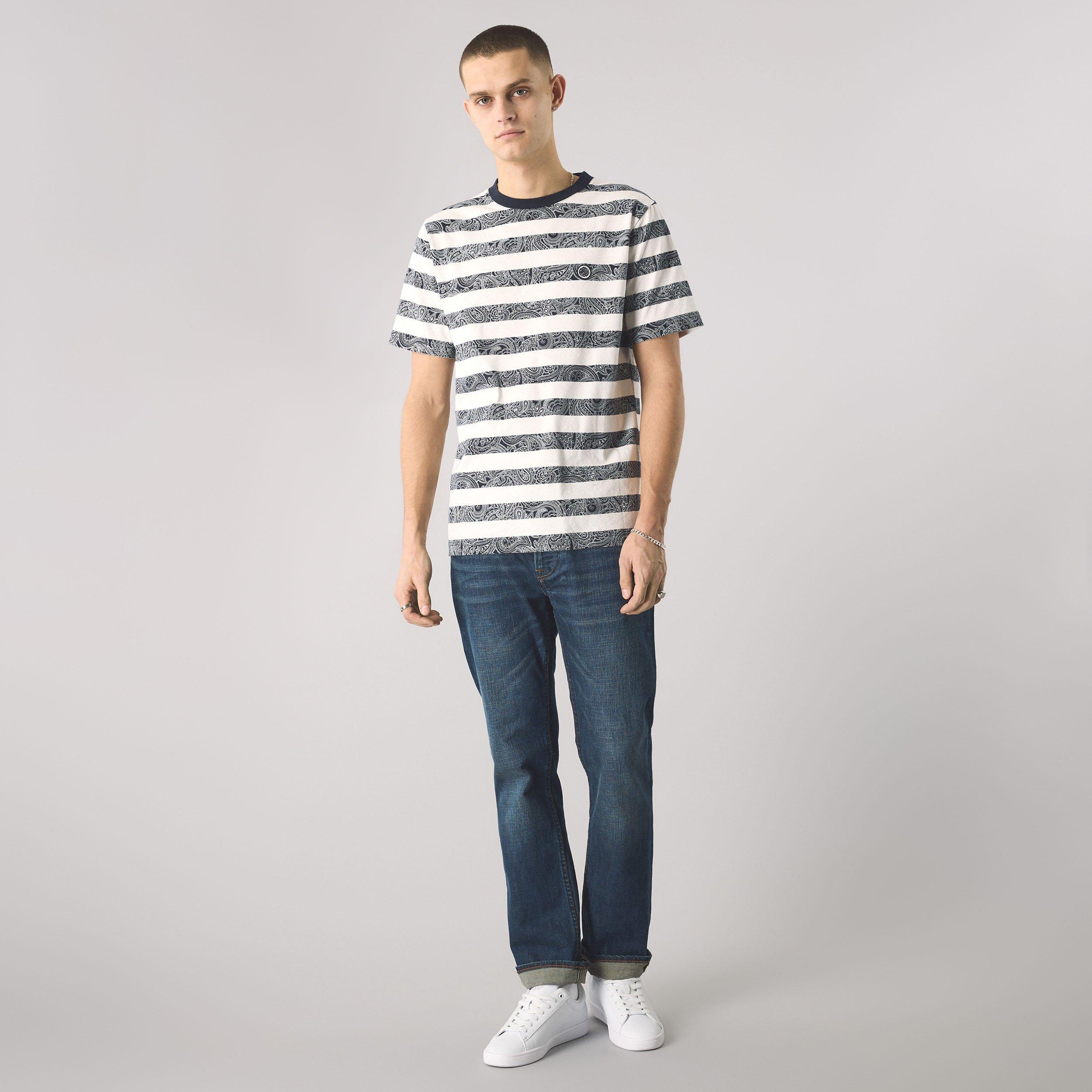 Navy - Pretty Green - Men's Eclipse Stripe Regular Fit T-Shirt - 4