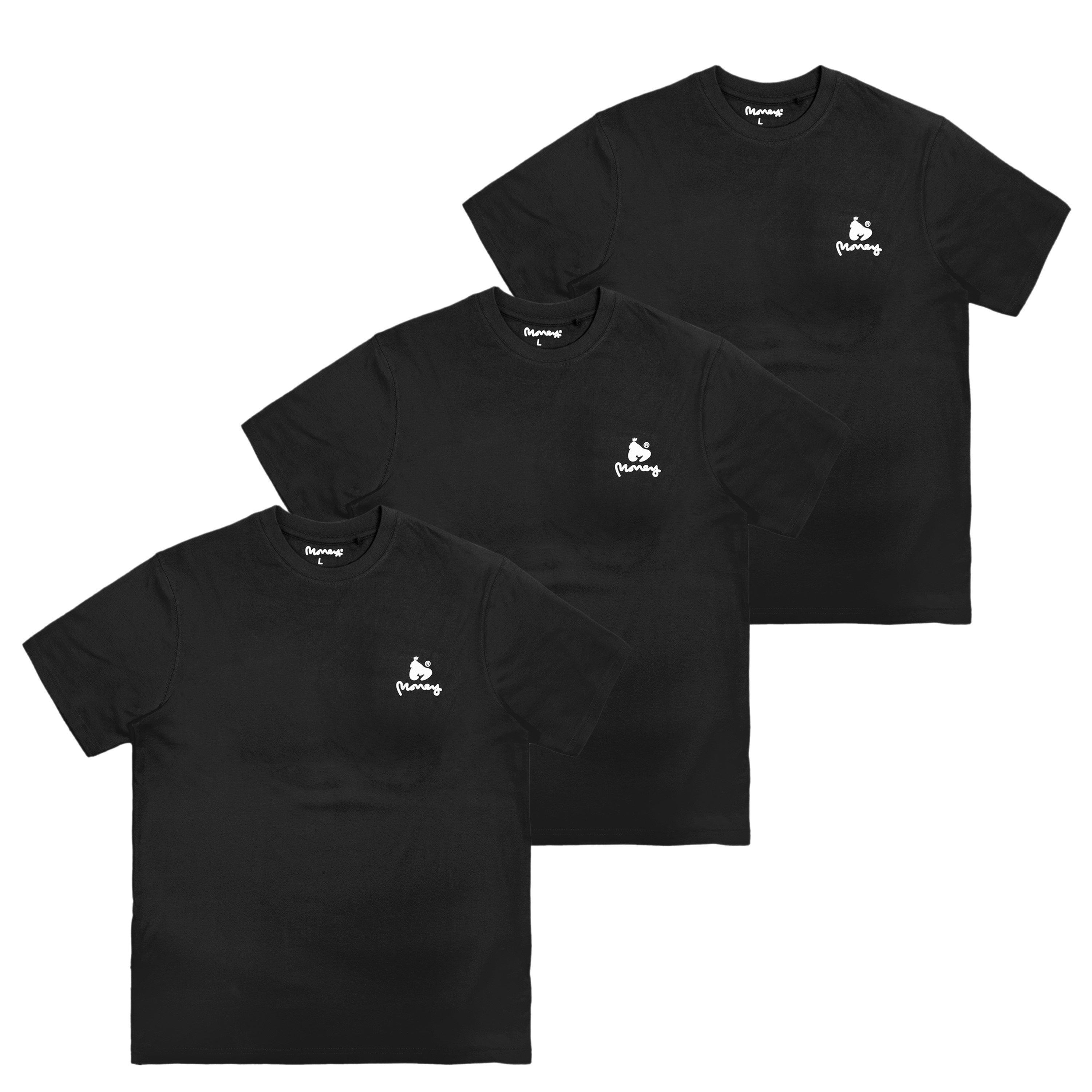 Zwart - Money - Lounger Black 3-Pack T-shirts - 2