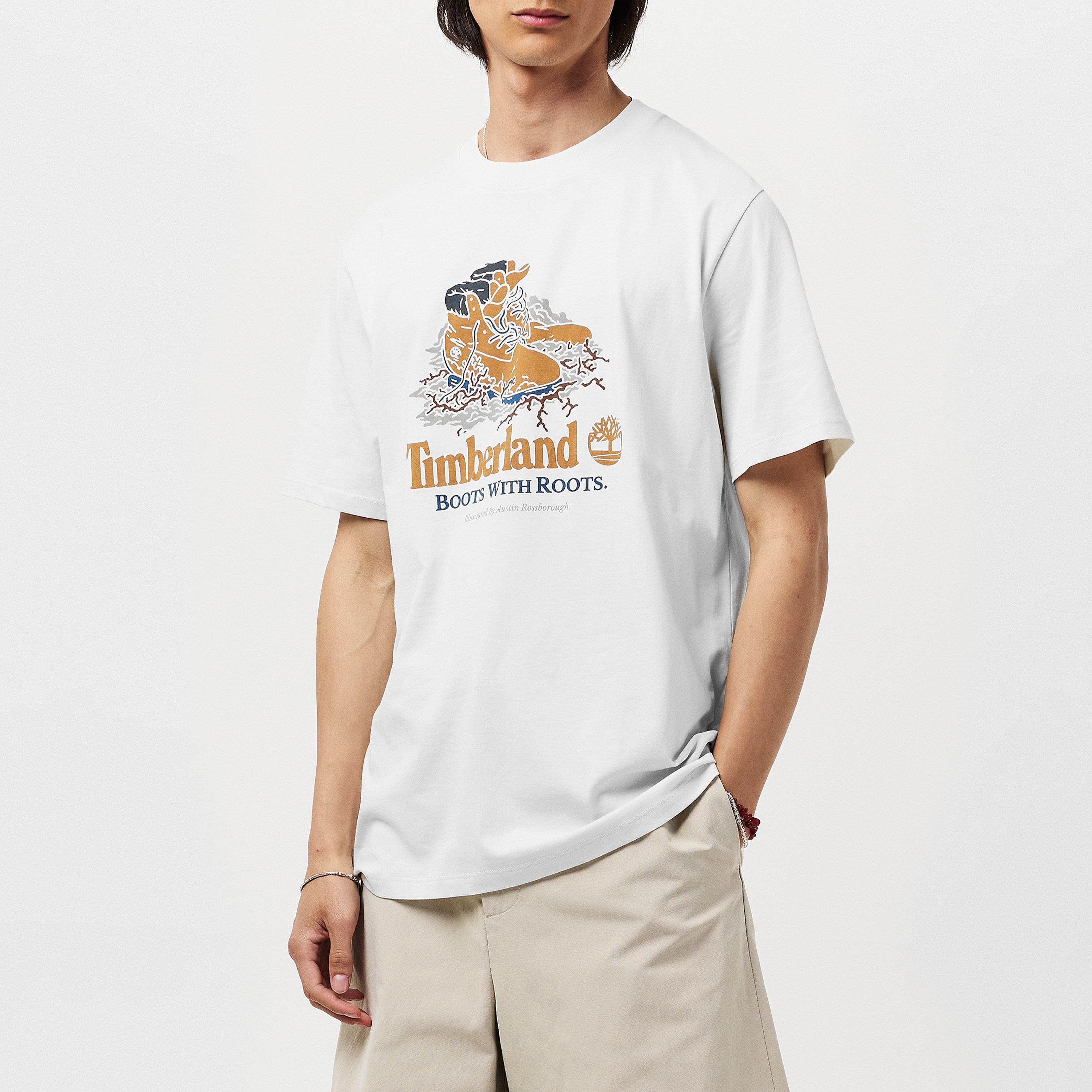 Weiß - Timberland - Men&#x27;s Front Boot Graphic Regular Fit T-Shirt - 2