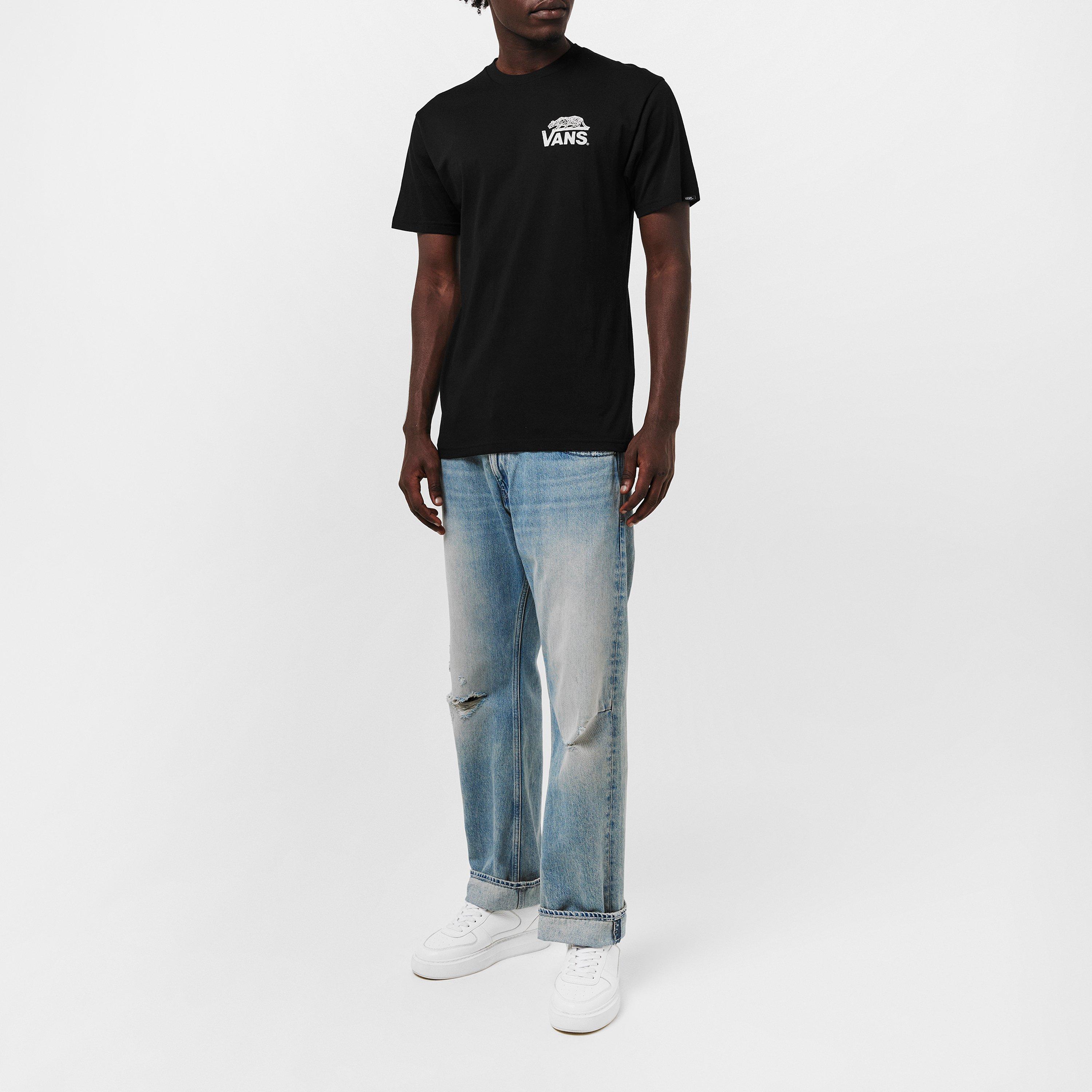 Black - Vans - Sneaky Short Sleeve Black Regular Fit T-Shirt - 6