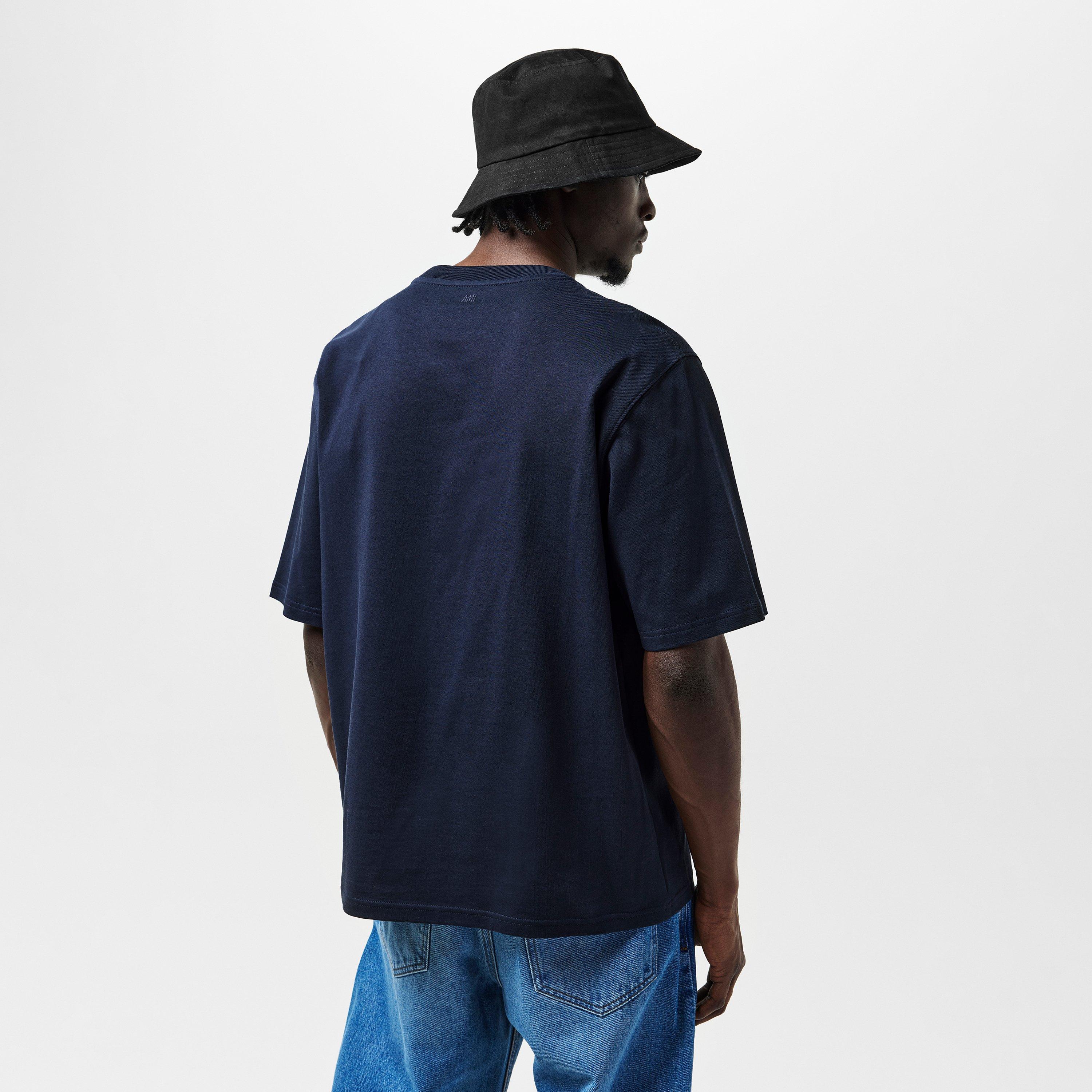 Navy 4011 - Ami Paris - De Coeur Cord T-Shirt - 4