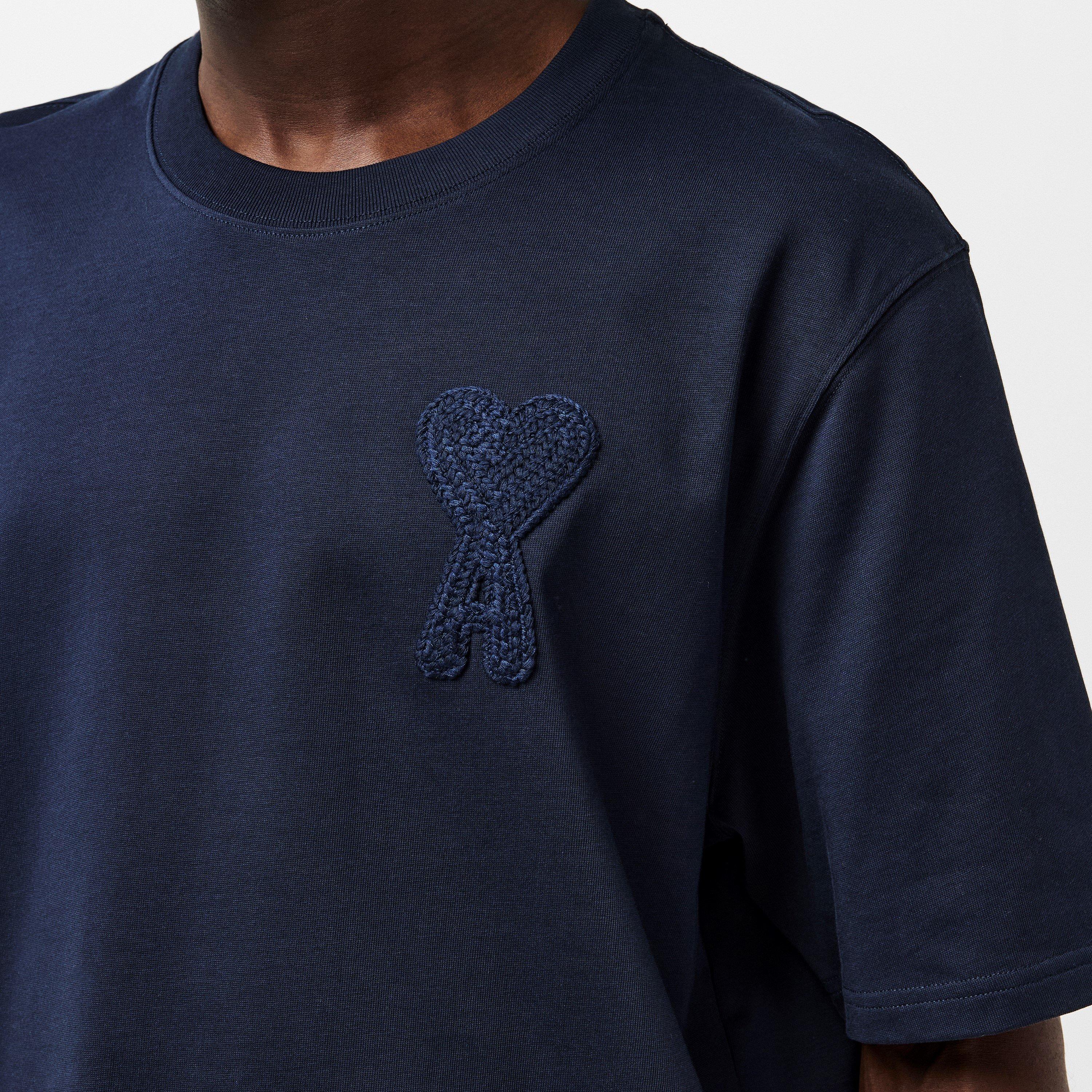 Navy 4011 - Ami Paris - De Coeur Cord T-Shirt - 5