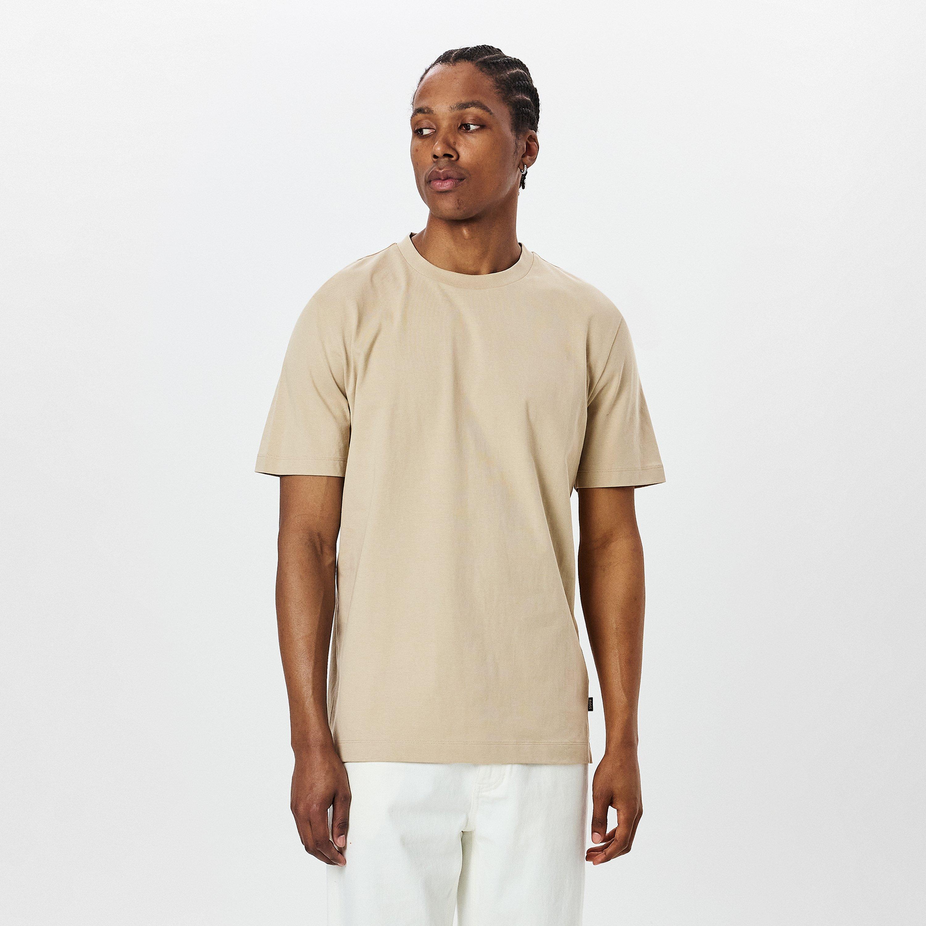 Light Beige 275 - Boss - Men's HTaut 81 Black Cotton T-Shirt - 3