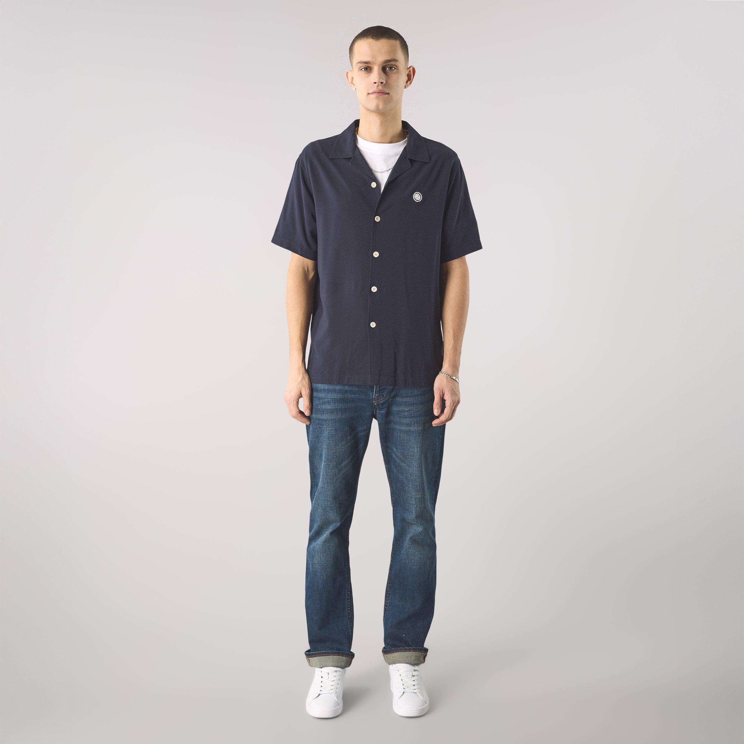 Navy - Pretty Green - Men's Plain Short-Sleeve Regular Fit T-Shirt - 5