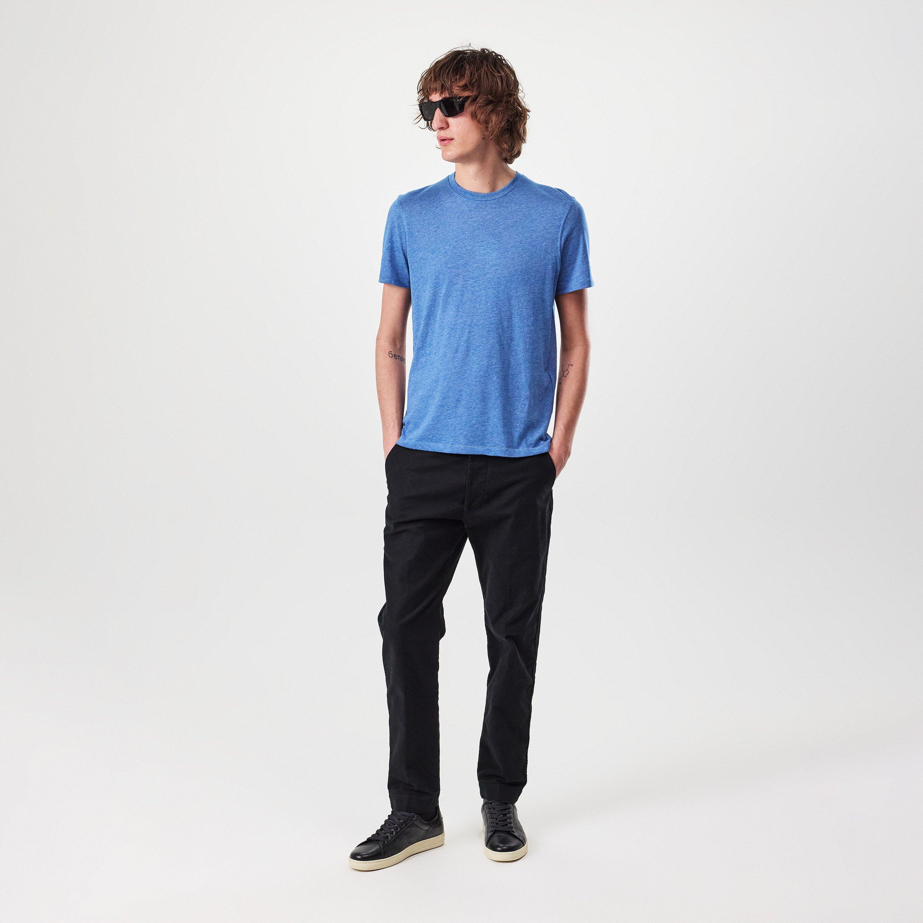 Azure Blue - Tom Ford - Cotton Blend Melange T-Shirt - 3