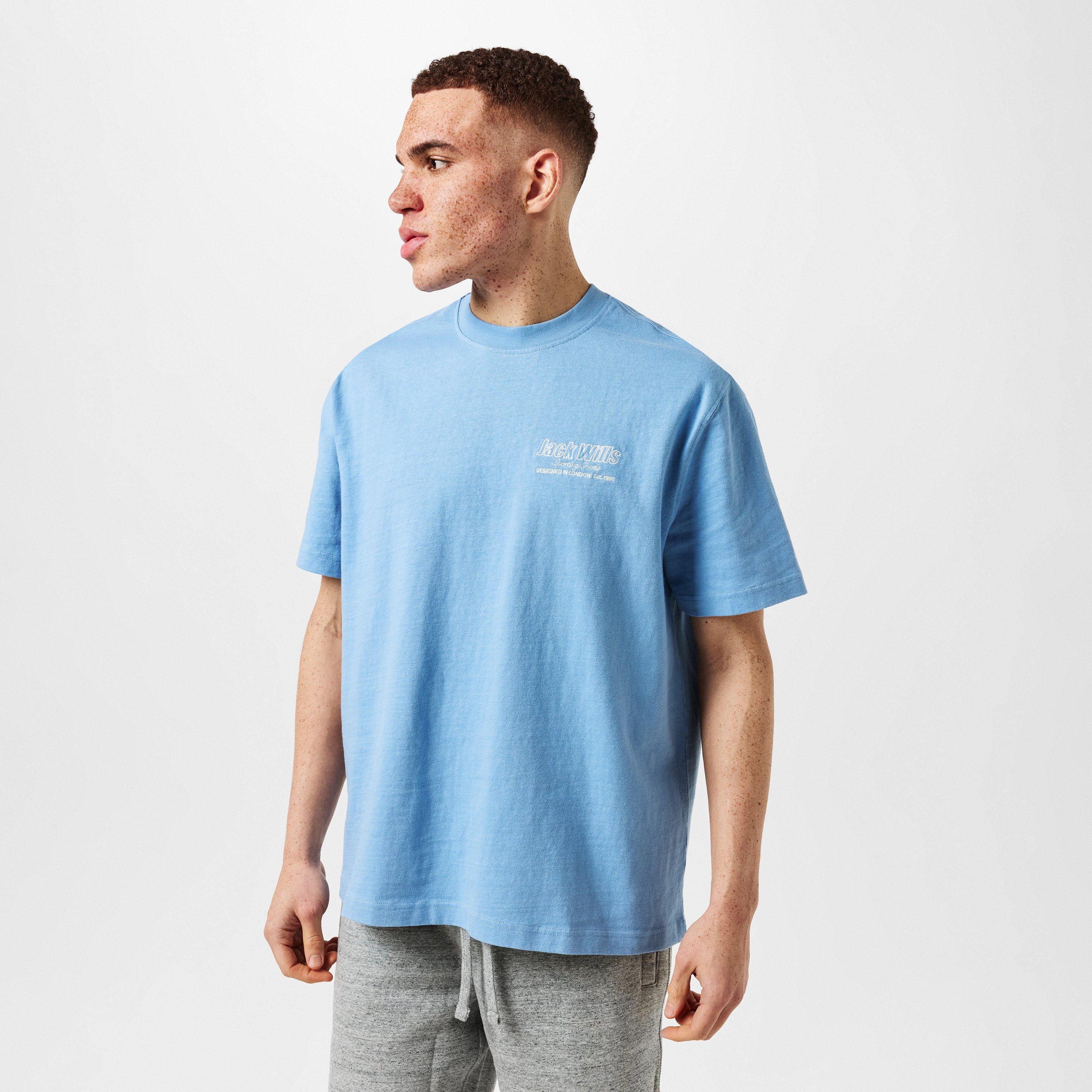 Sky Blue - Jack Wills - JW Outline Regular Fit T-Shirt - 3