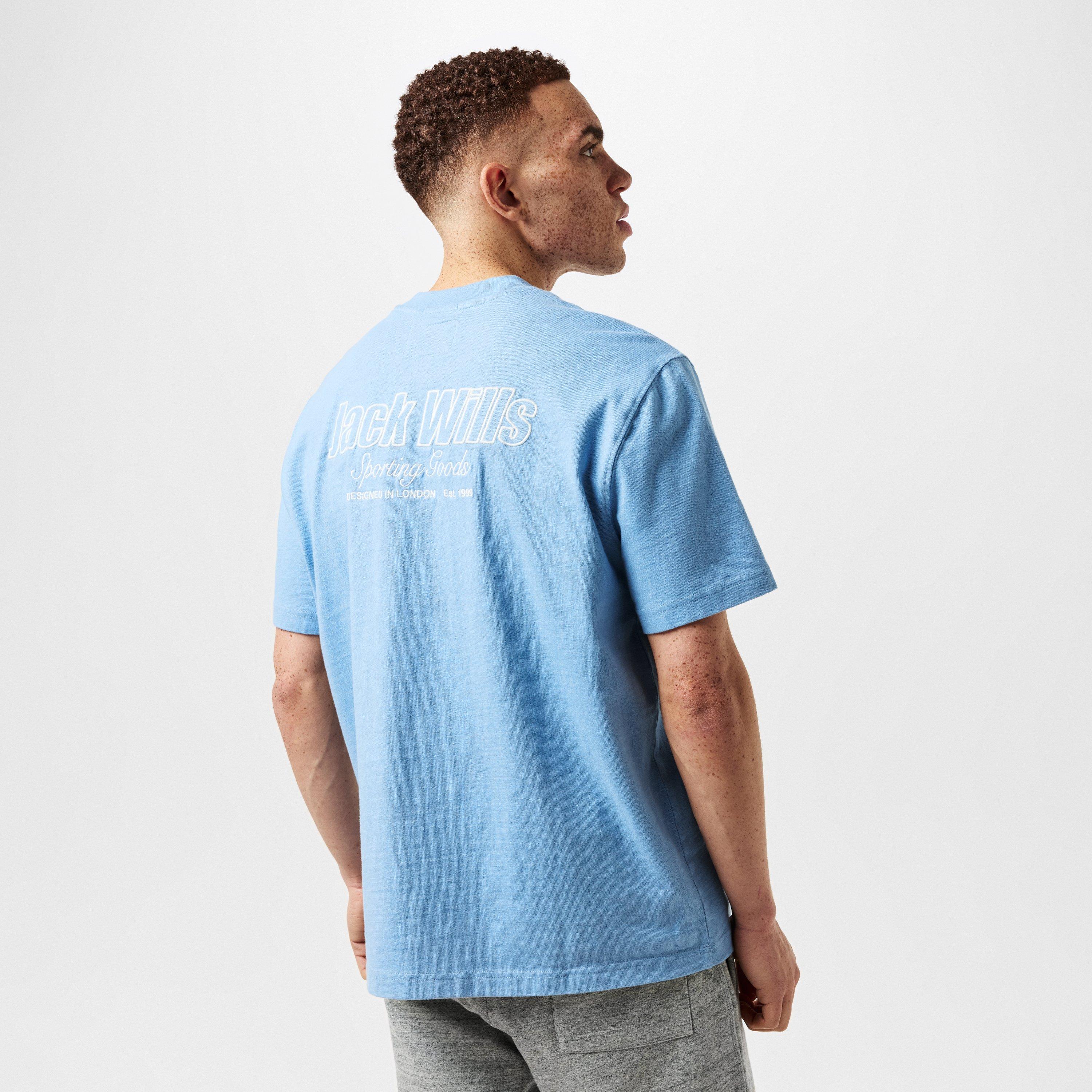 Sky Blue - Jack Wills - JW Outline Regular Fit T-Shirt - 4