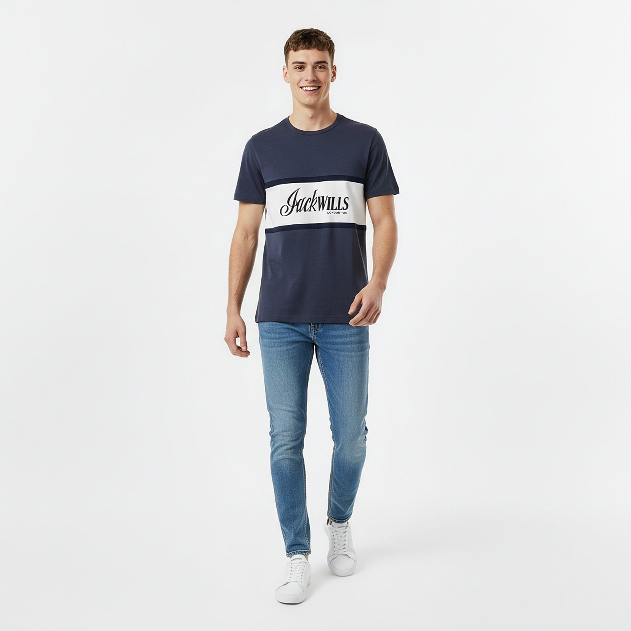 Night Sky - Jack Wills - Men's JW Colour Block Regular Fit T-Shirt - 5