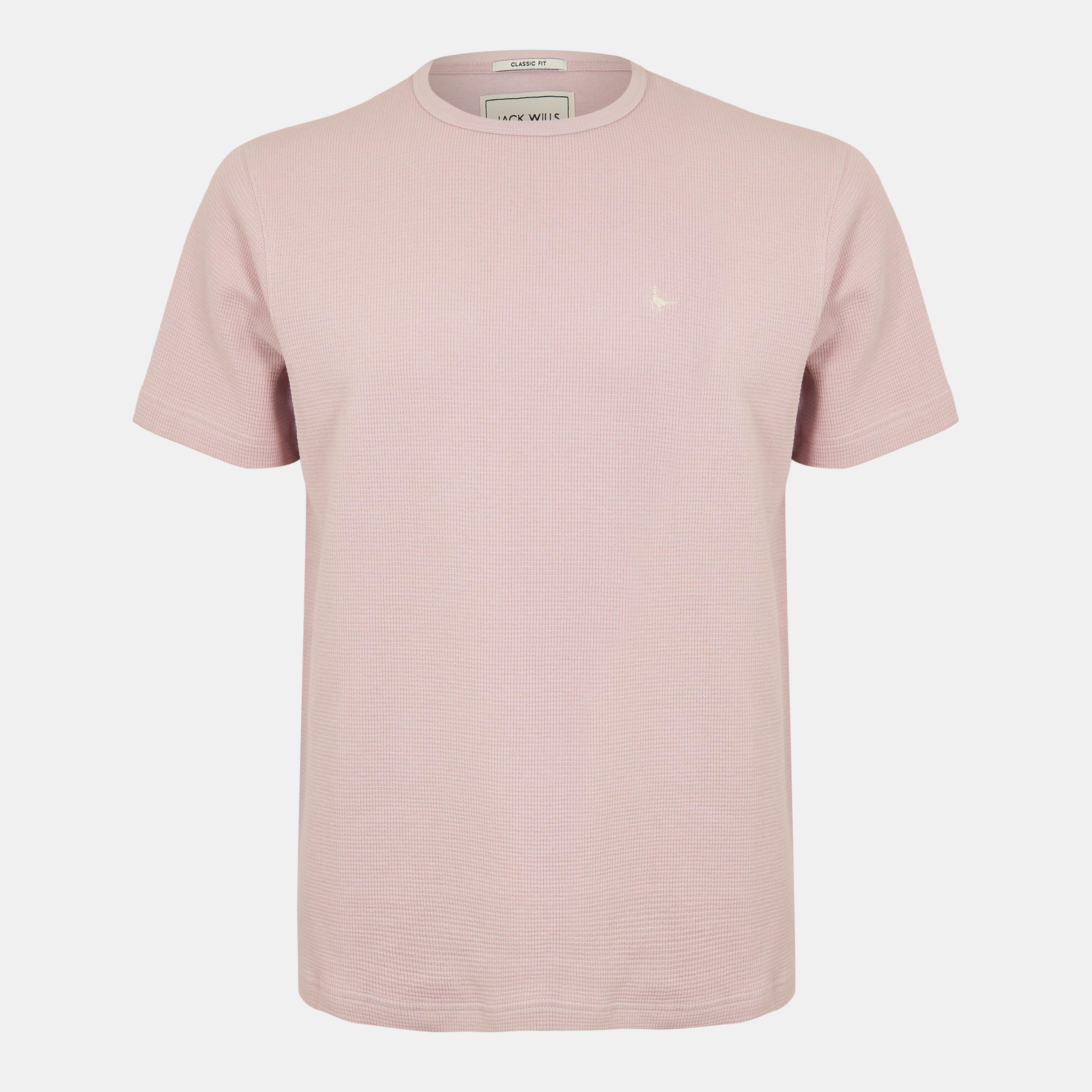 Cool Pink - Jack Wills - Men's JW Textured Regular Fit T-Shirt - 1