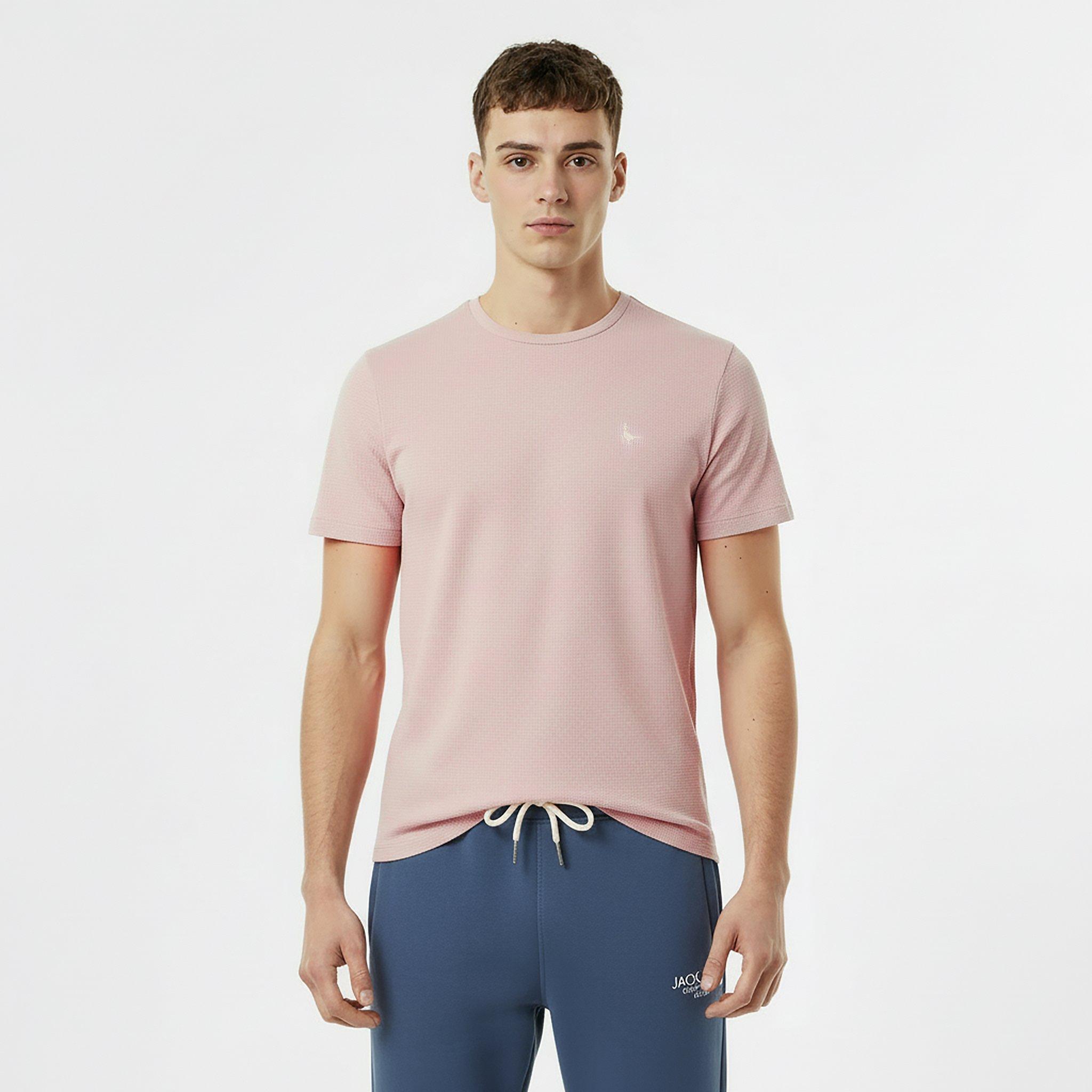 Cool Pink - Jack Wills - Men's JW Textured Regular Fit T-Shirt - 3