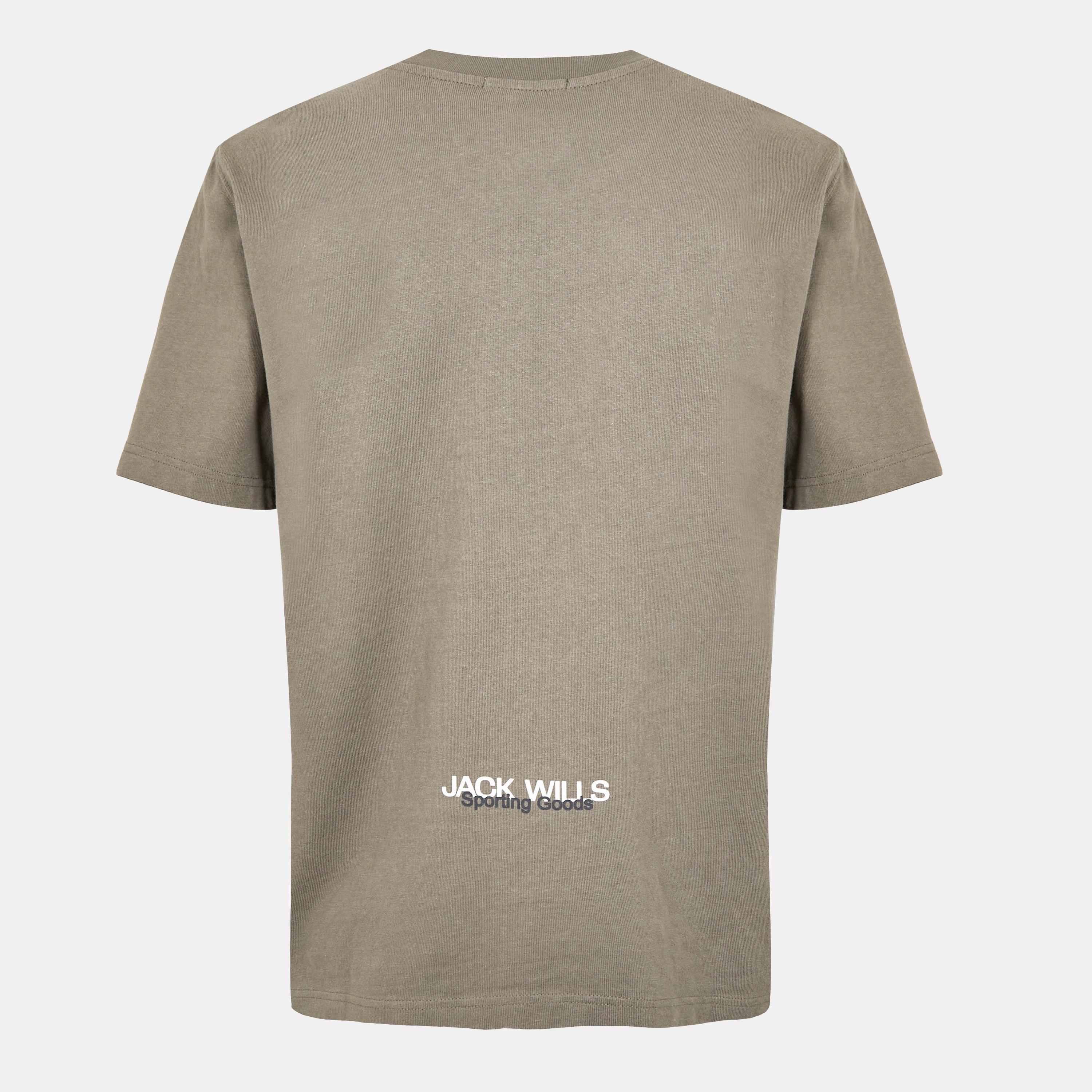 Smokey Olive - Jack Wills - JW Overlap Text Regular Fit T-Shirt - 2