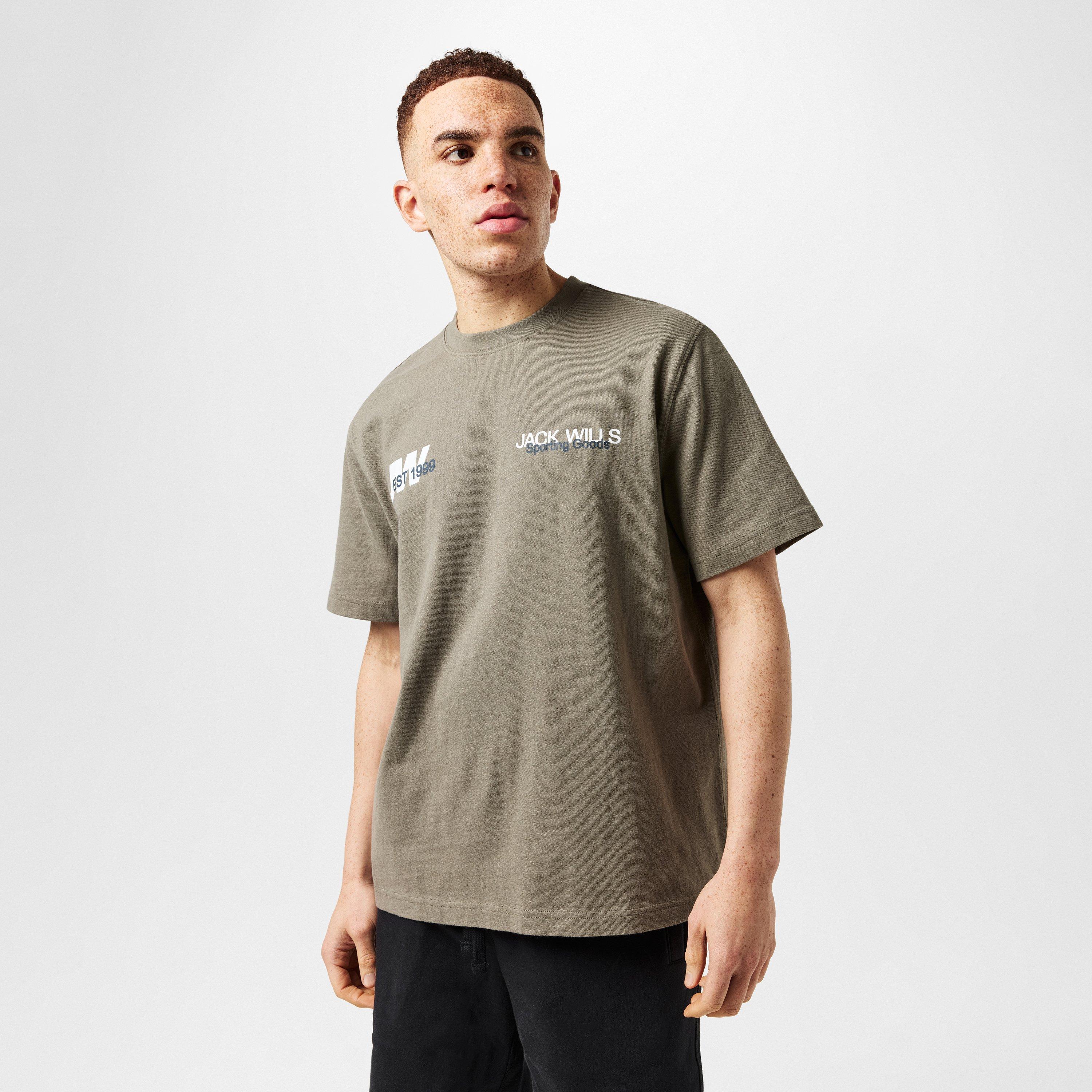 Smokey Olive - Jack Wills - JW Overlap Text Regular Fit T-Shirt - 3