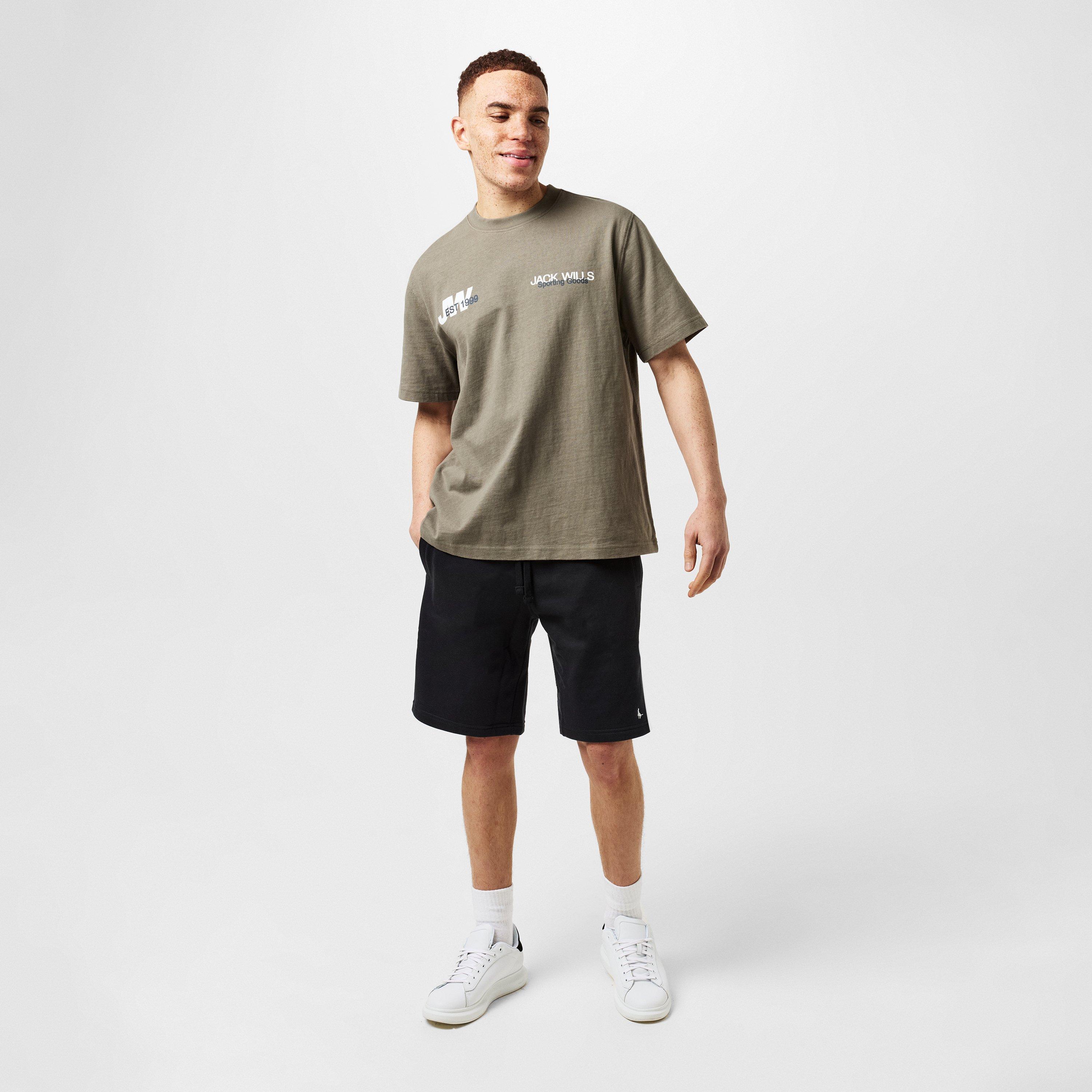 Smokey Olive - Jack Wills - JW Overlap Text Regular Fit T-Shirt - 6