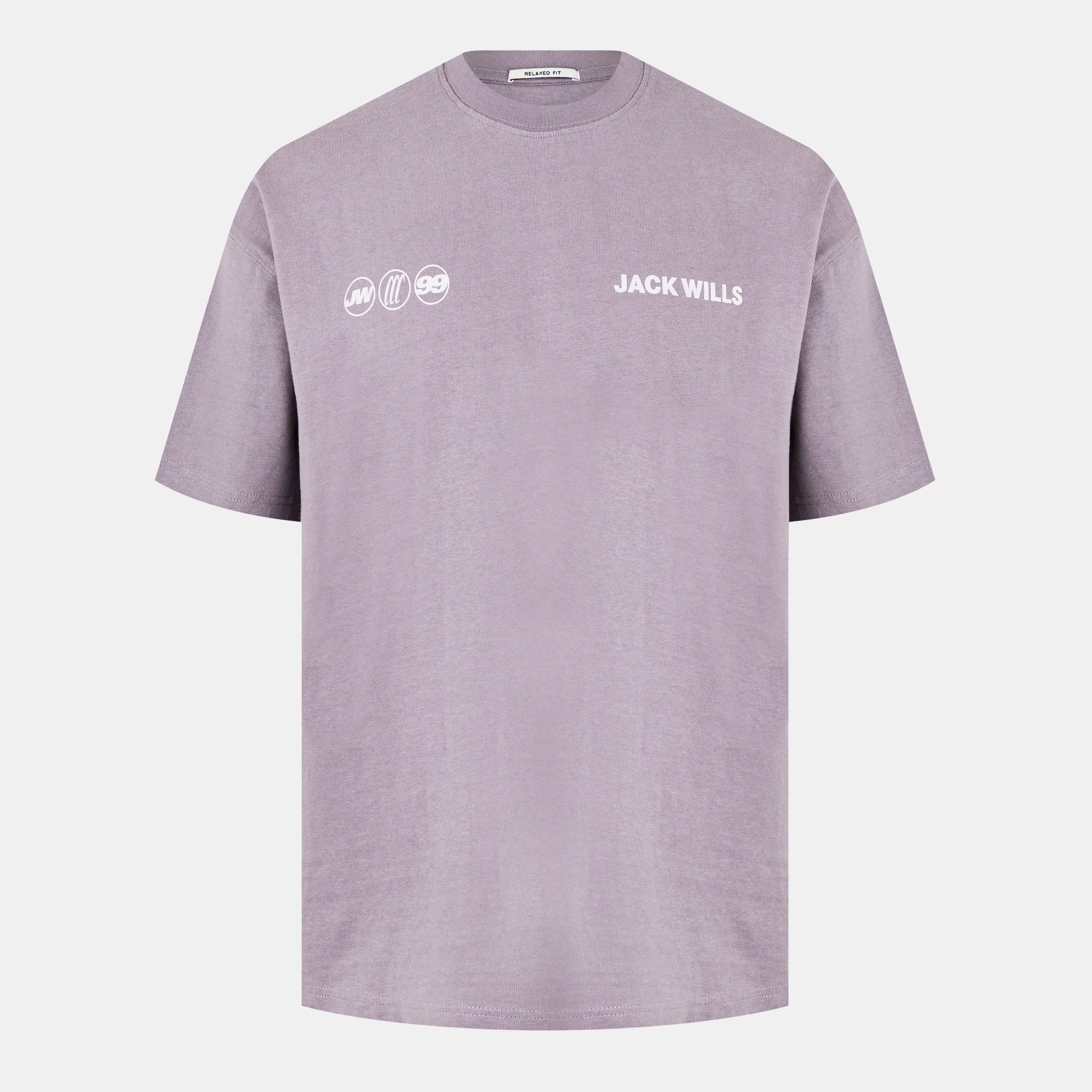 Dark Lilac - Jack Wills - Men's JW Multi Hit Regular Fit T-Shirt - 1