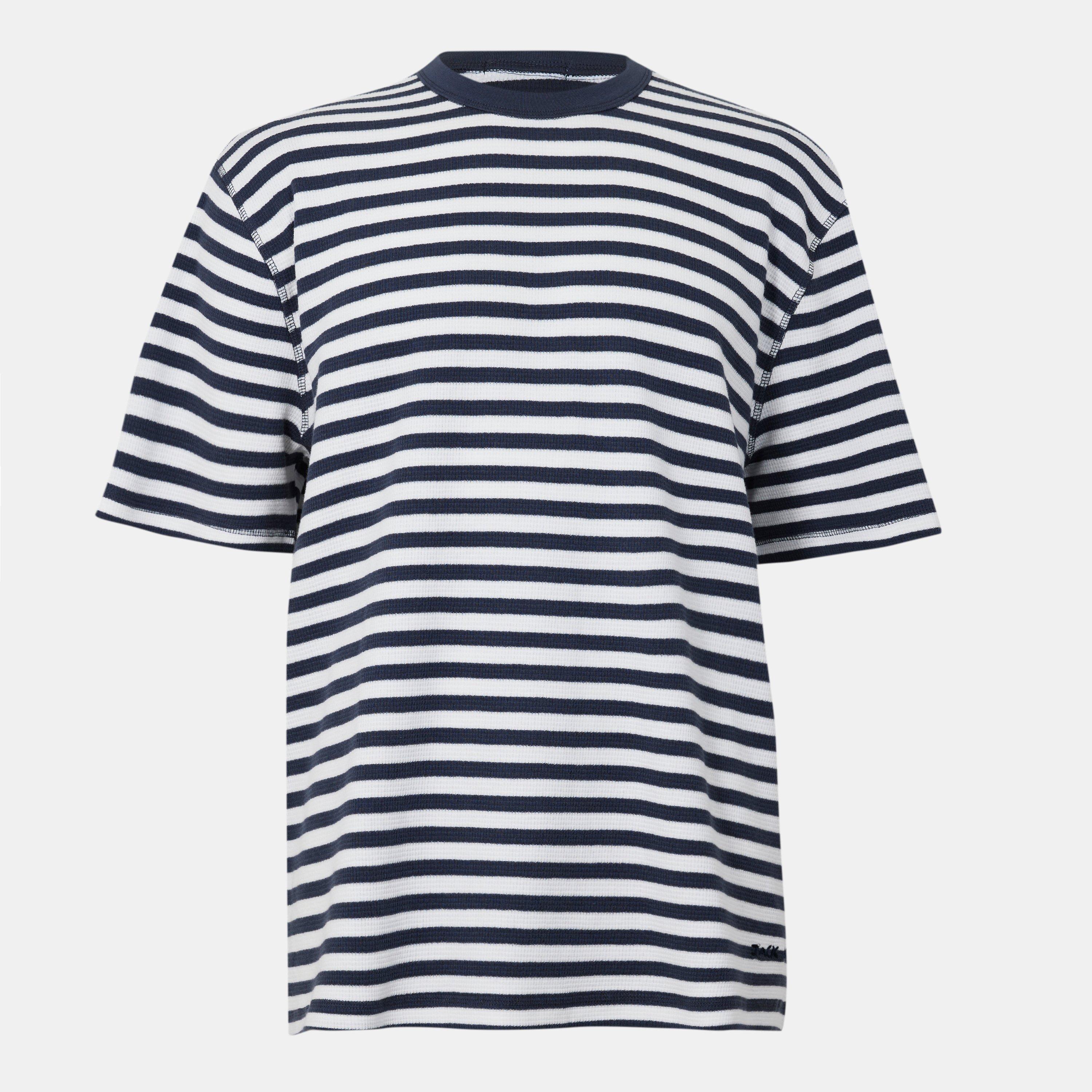 Cream/Night Sky - Jack Wills - Men's JW Waffle Stripe Regular Fit T-Shirt - 1
