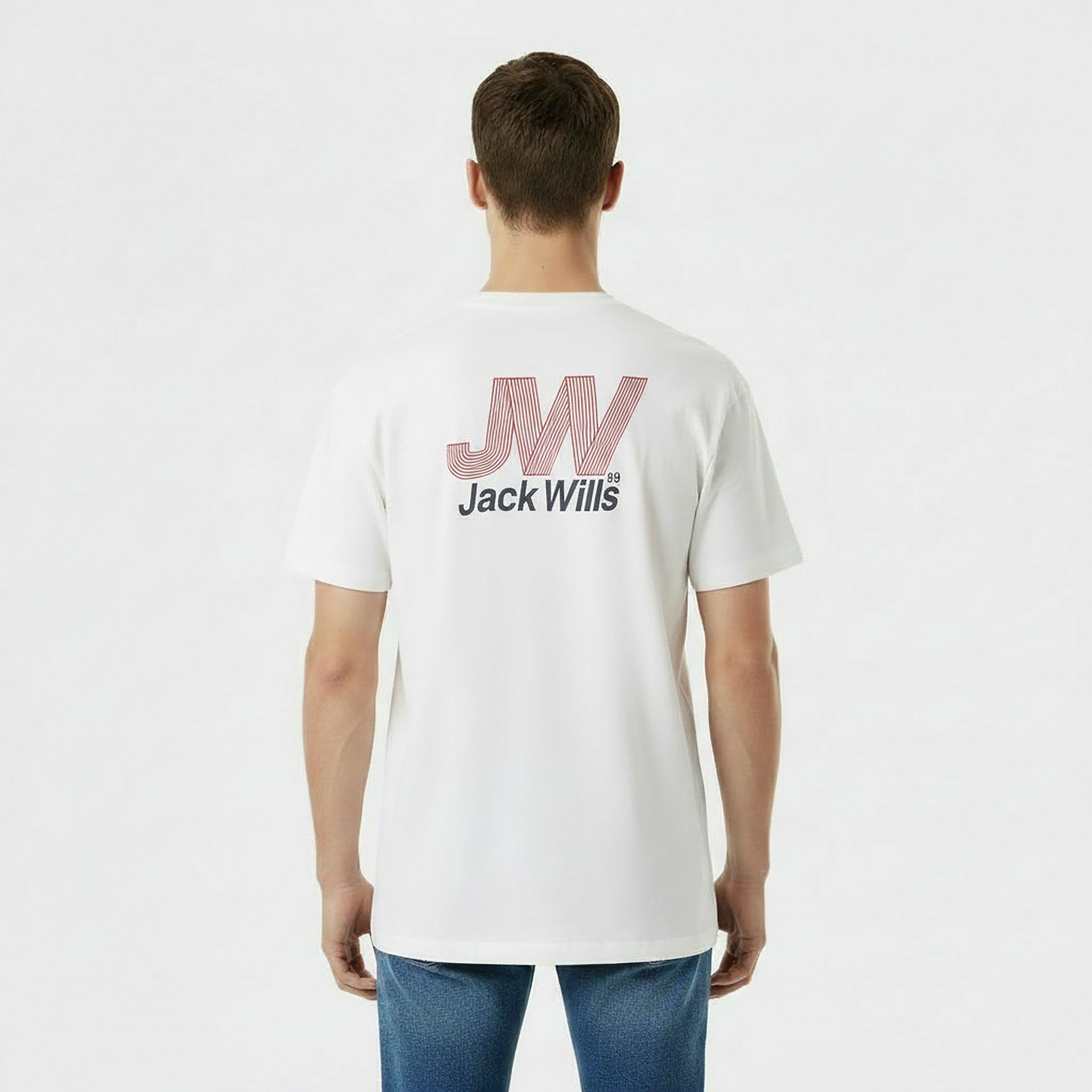 White - Jack Wills - Men's JW Sporty Initial Regular Fit T-Shirt - 4