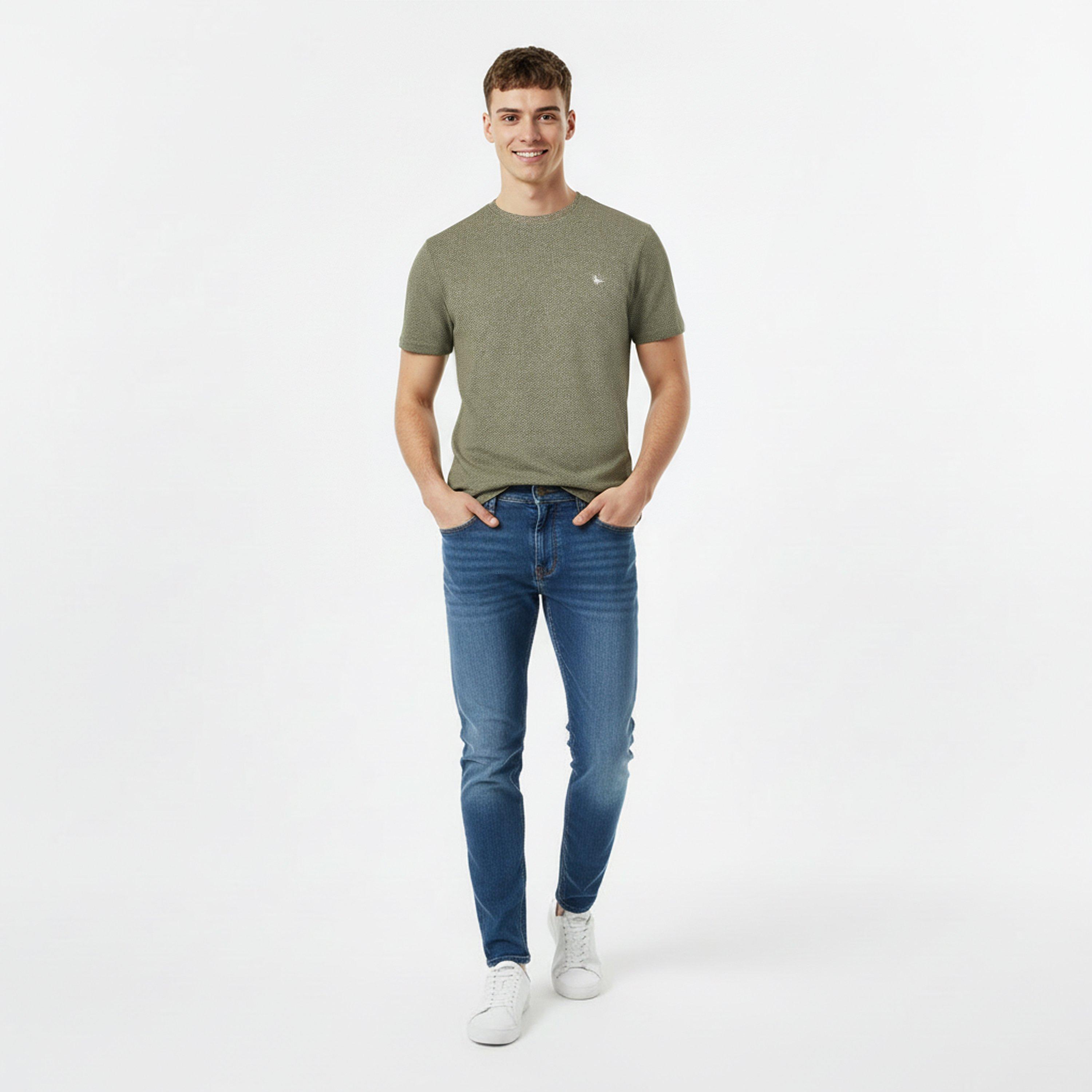 Smokey Olive - Jack Wills - Men's JW Bubble Texture Regular Fit T-Shirt - 5
