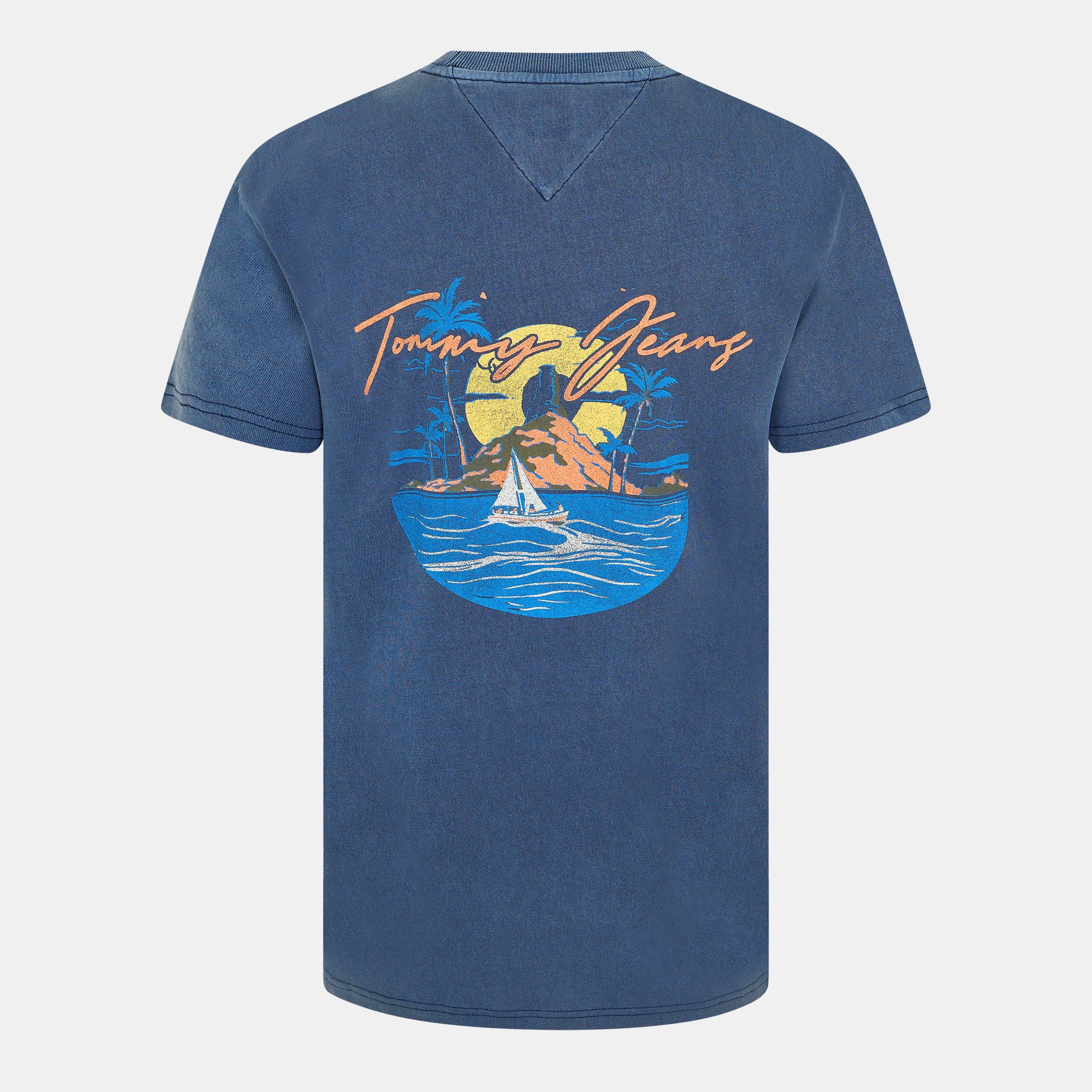 Dark Night Navy - Tommy Jeans - Men's TJM Signature Sailing Short Sleeve T-Shirt - 2