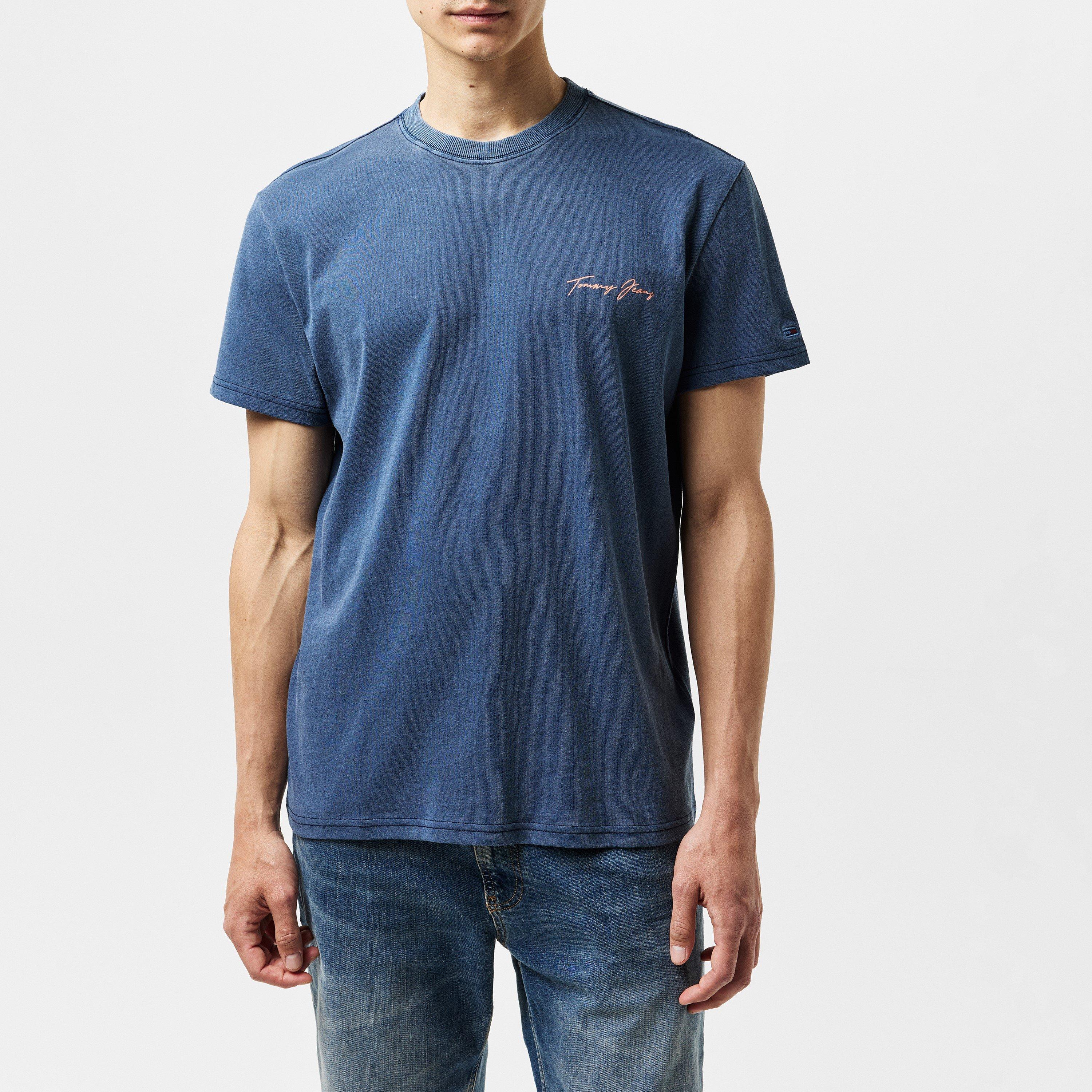 Dark Night Navy - Tommy Jeans - Men's TJM Signature Sailing Short Sleeve T-Shirt - 3