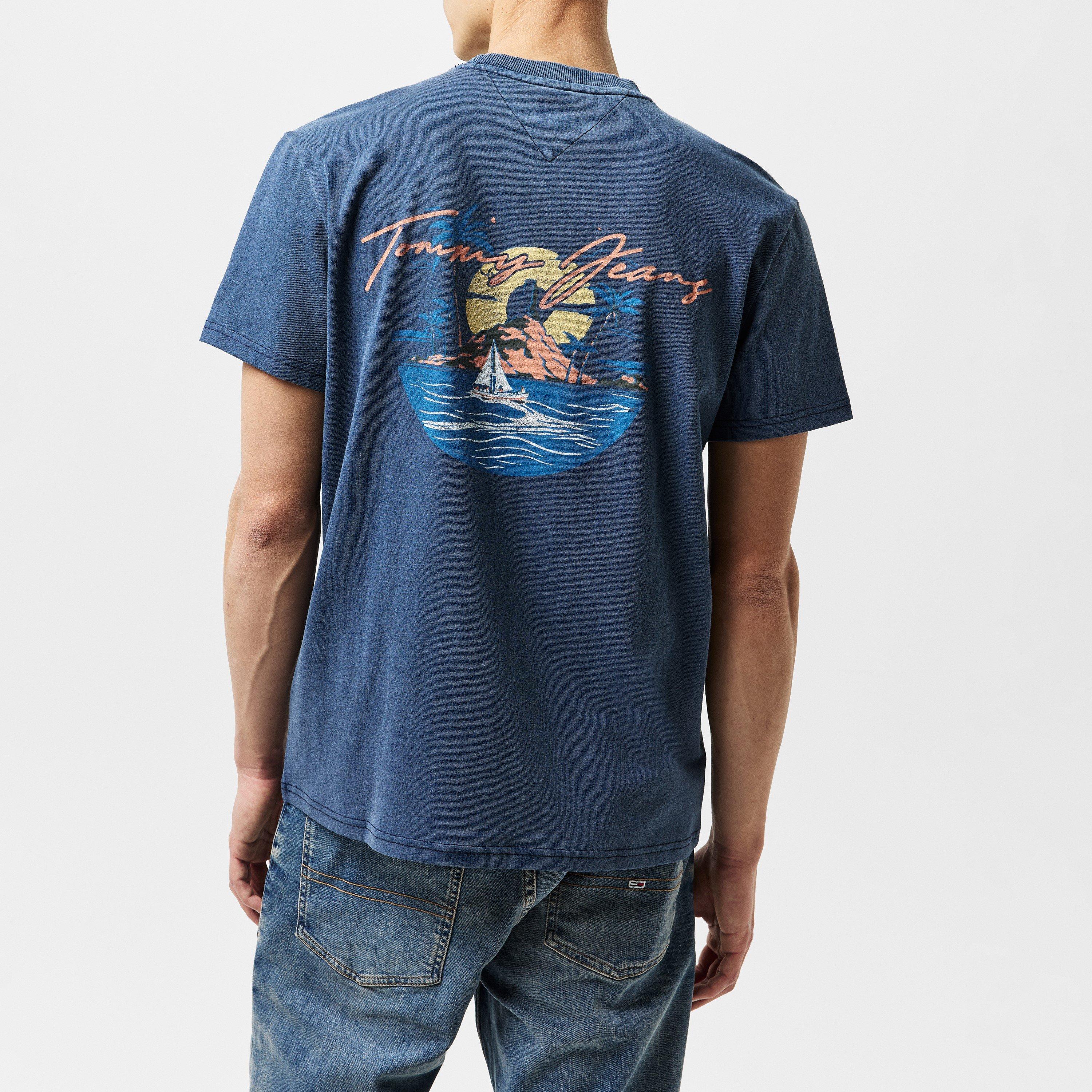 Dark Night Navy - Tommy Jeans - Men's TJM Signature Sailing Short Sleeve T-Shirt - 4