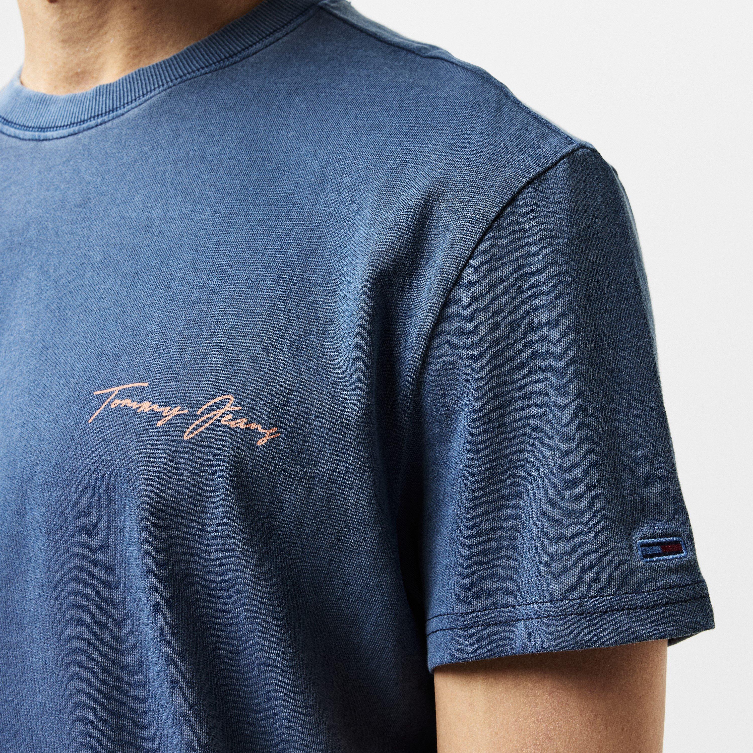 Dark Night Navy - Tommy Jeans - Men's TJM Signature Sailing Short Sleeve T-Shirt - 5