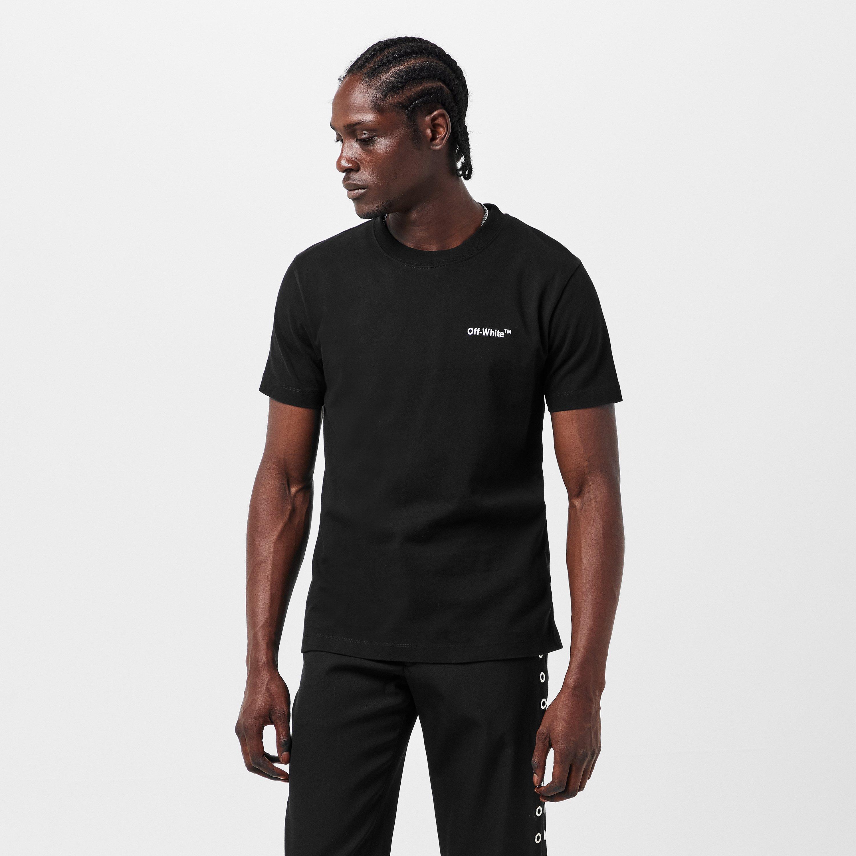 Black/White - Off White - Men's FAS Short-Sleeve T-Shirt, Helvetica Logo - 3