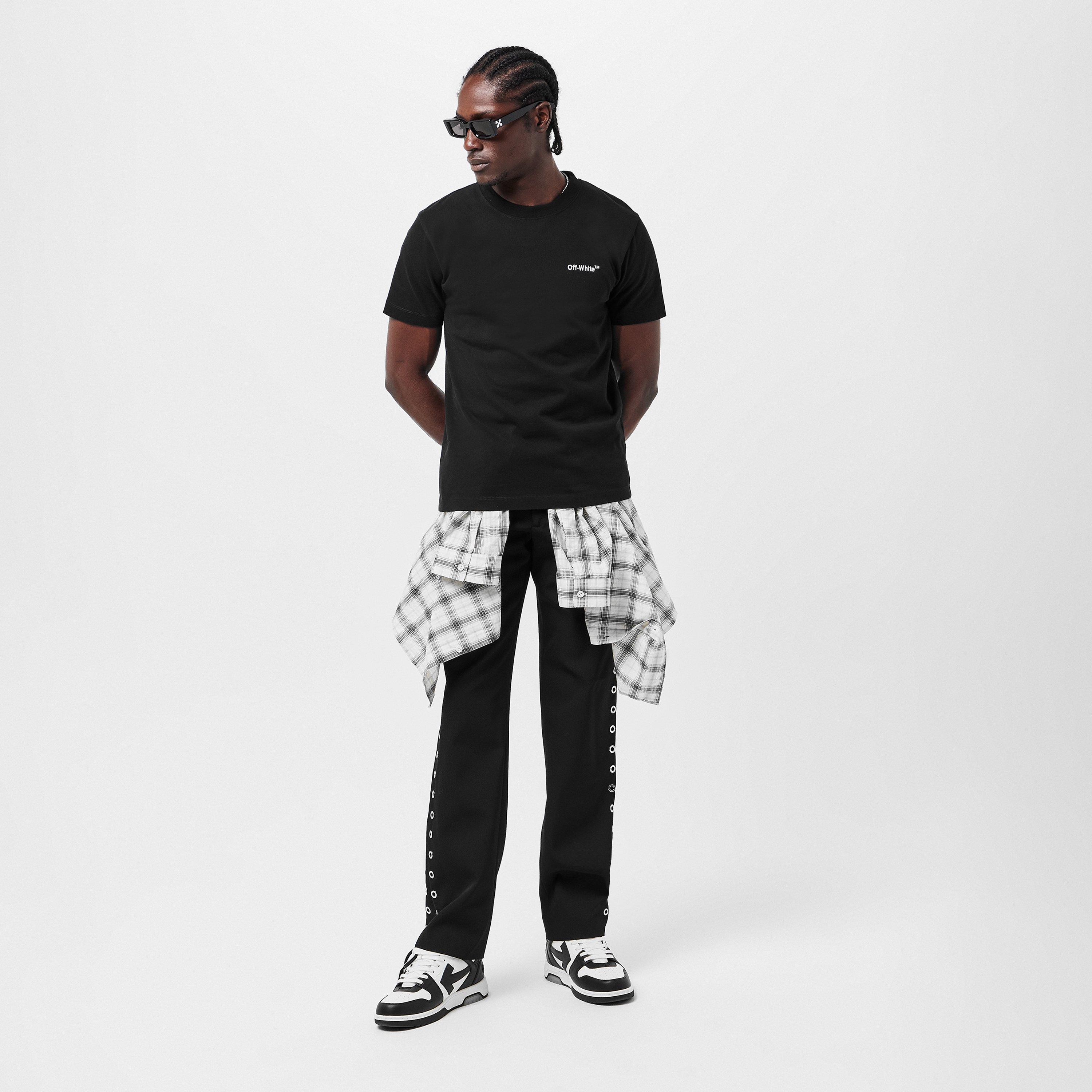 Black/White - Off White - Men's FAS Short-Sleeve T-Shirt, Helvetica Logo - 6