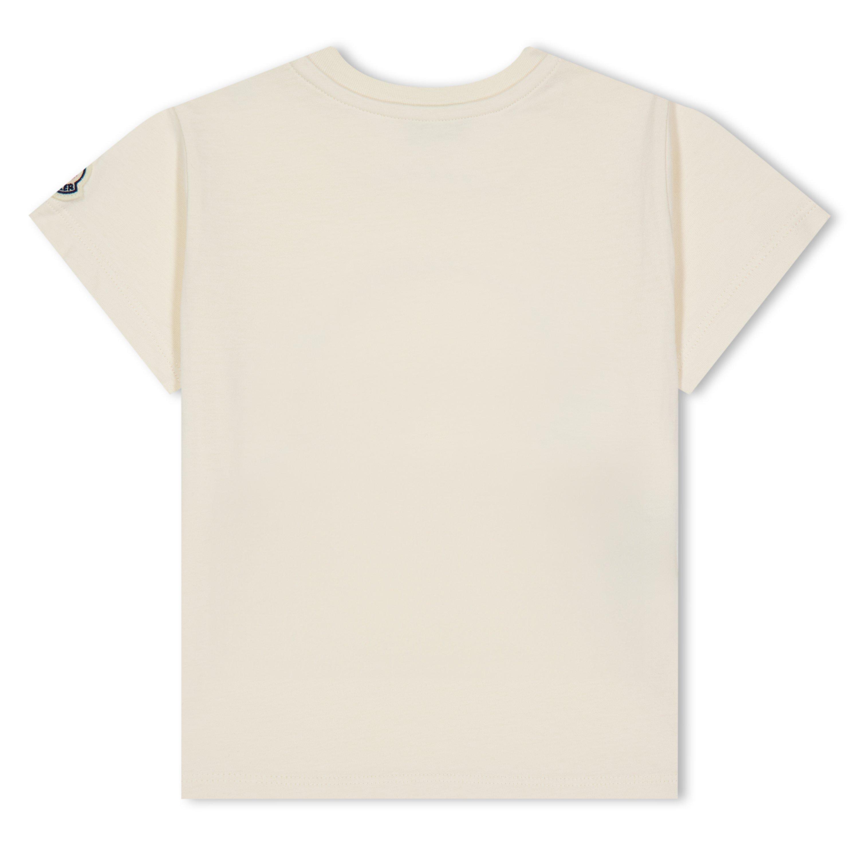 White 050 - Moncler - Kids' Rope Logo Appliquéd Regular Fit T-Shirt - 2
