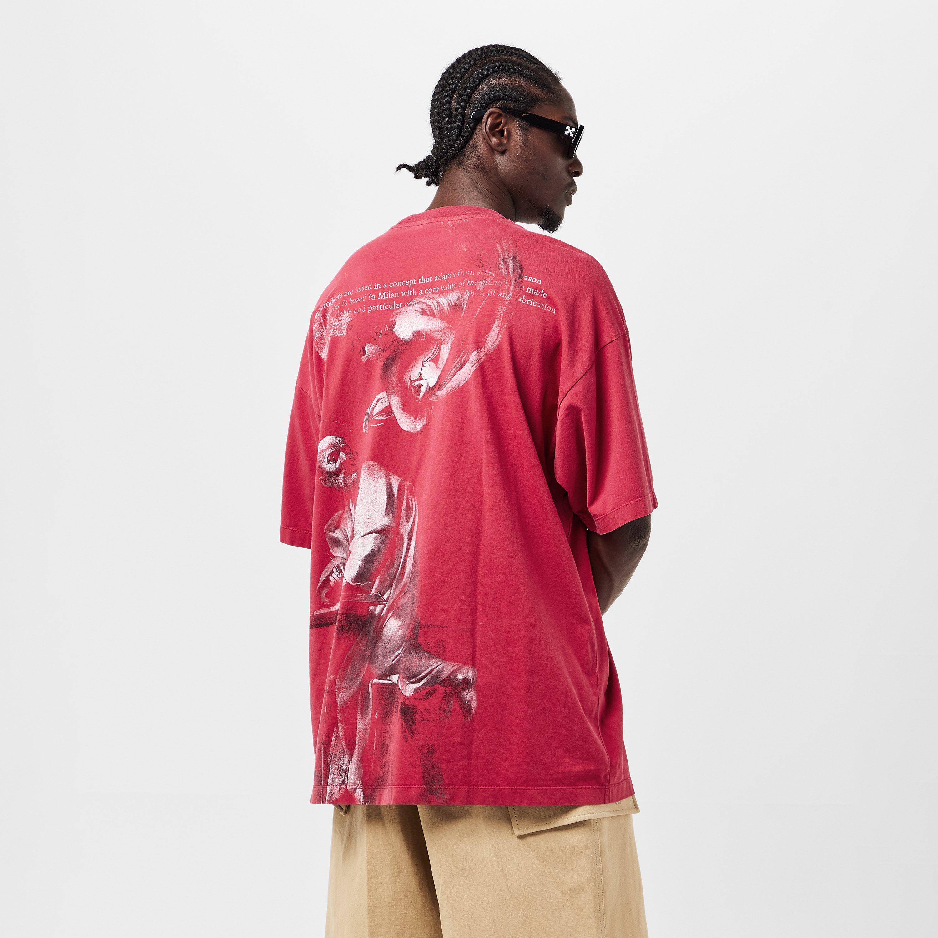 Rood/Grijs - Off White - Men's St Matthew Oversized T-Shirt - 4