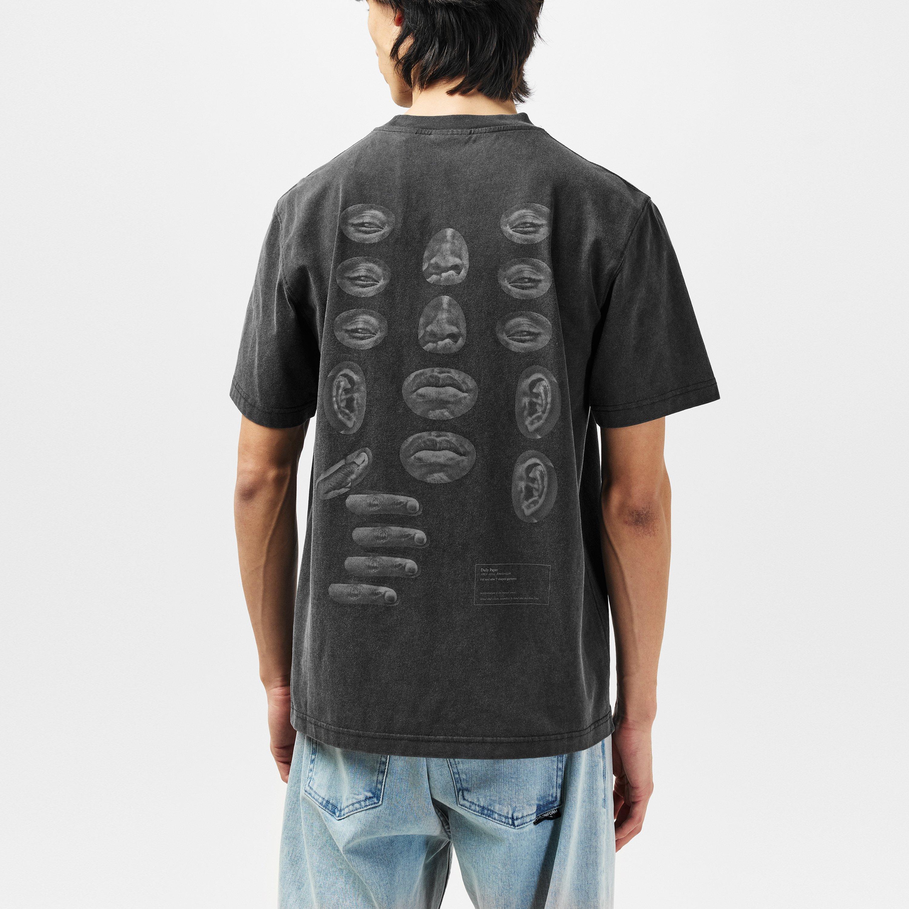 Washed Black - Daily Paper - Men's Logo Graphic Regular Fit T-Shirt - 4