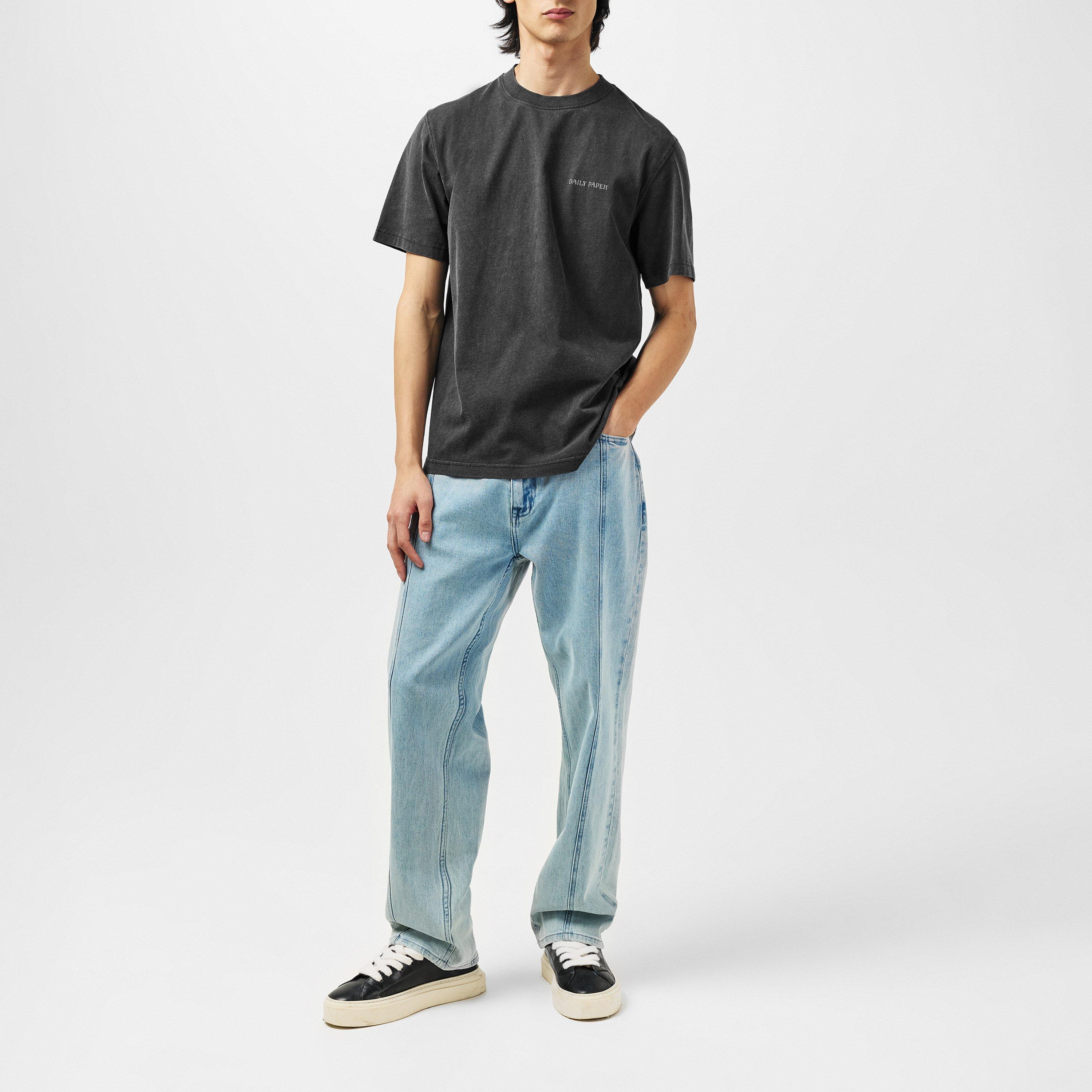 Washed Black - Daily Paper - Men's Logo Graphic Regular Fit T-Shirt - 6