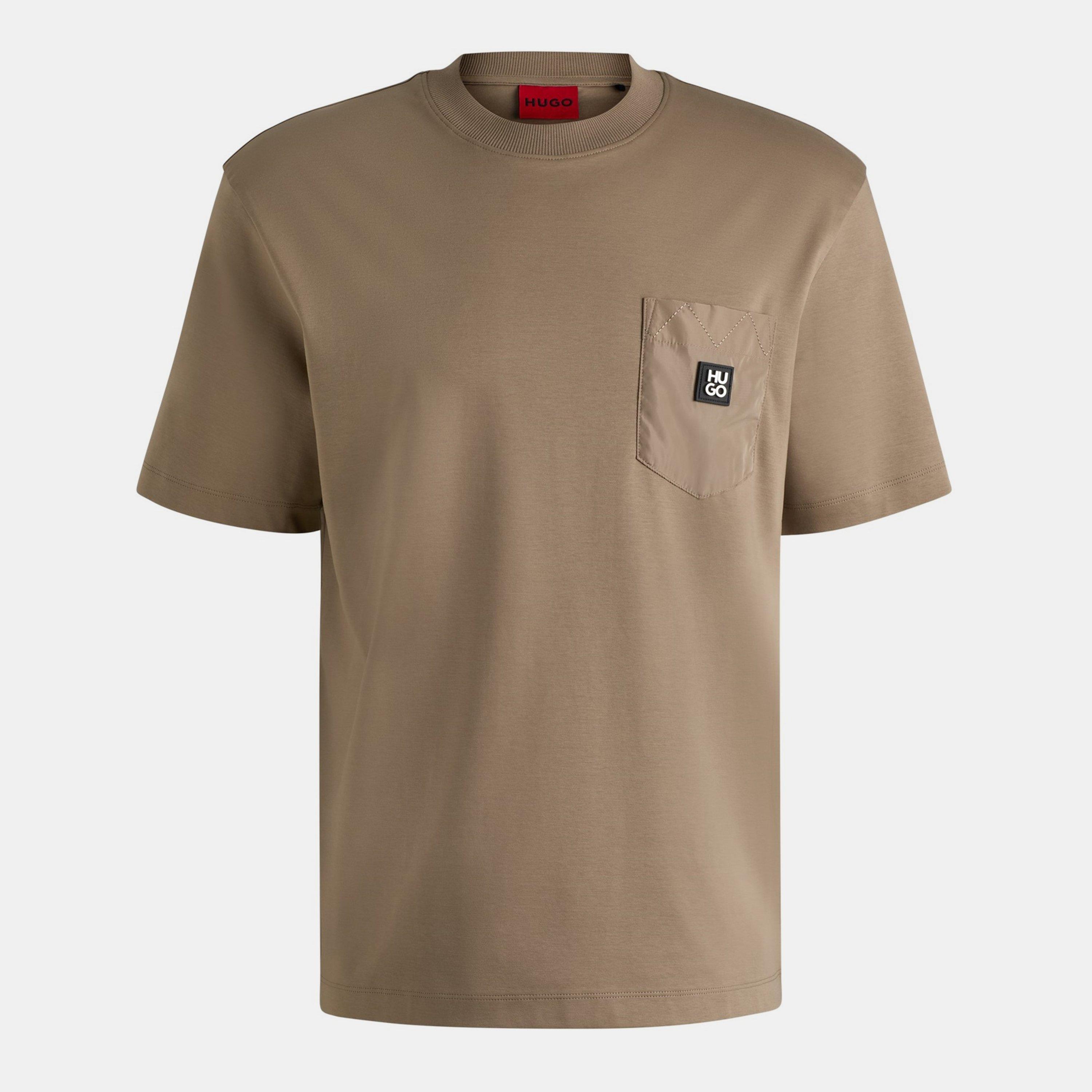 Hugo Men's Dombiro 01 Red Cotton T-Shirt - Med Brown 219 - M
