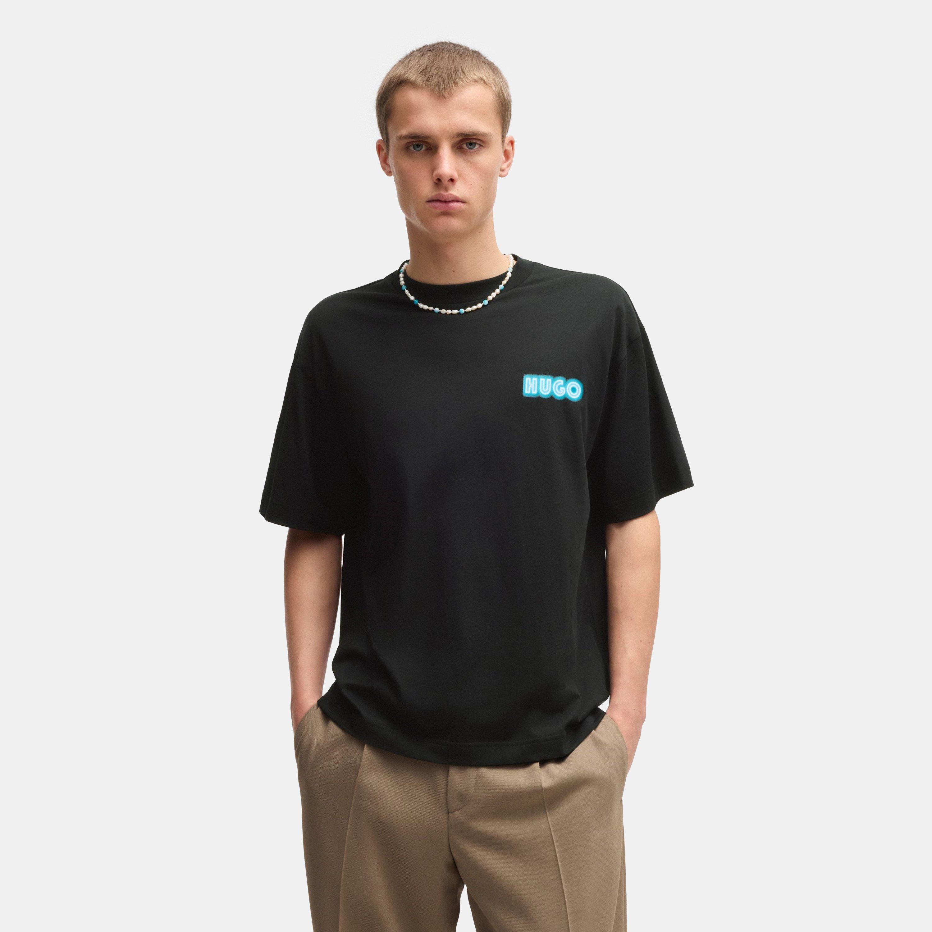 Black 001 - Hugo - Men's Duwood Regular Fit T-Shirt - 2