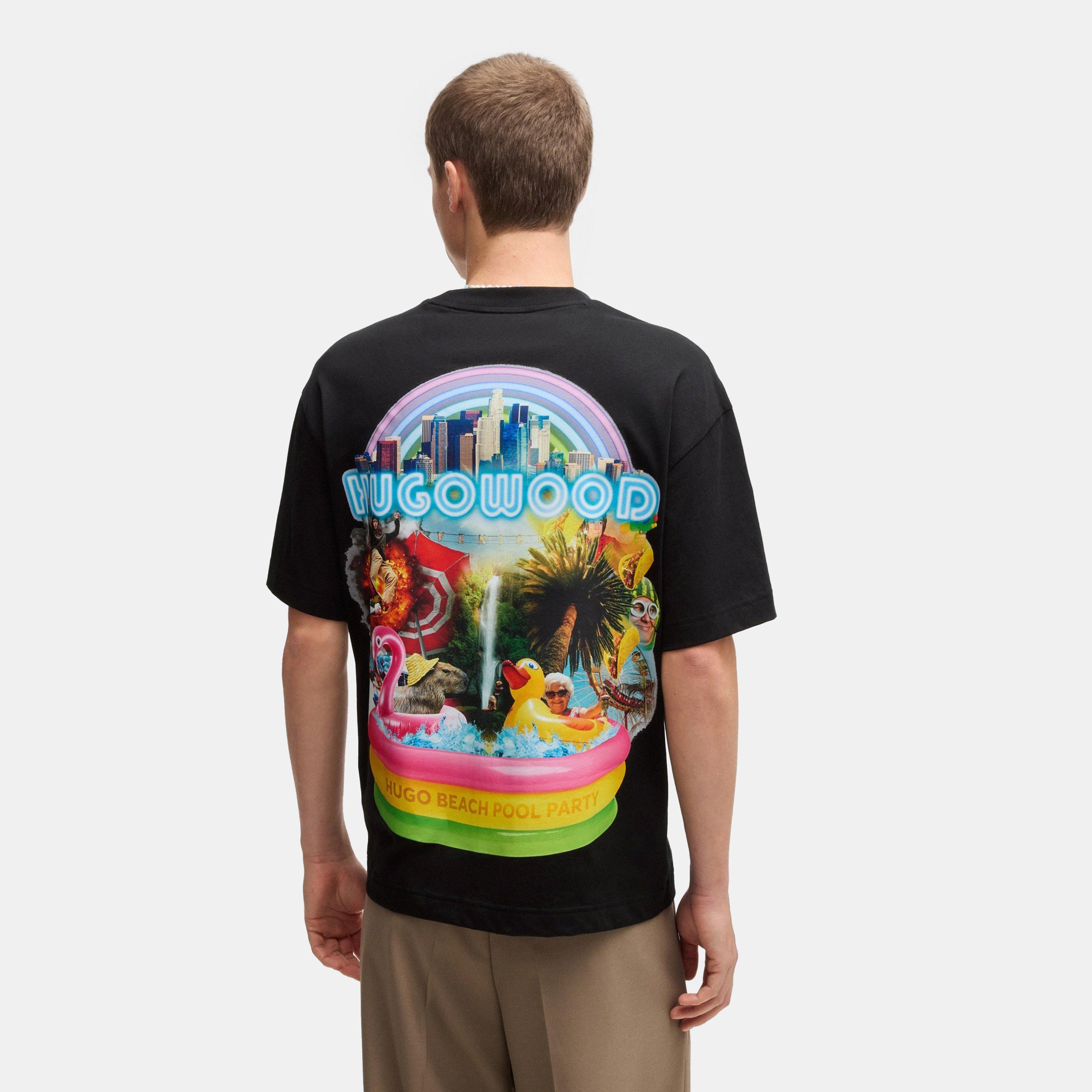 Black 001 - Hugo - Men's Duwood Regular Fit T-Shirt - 3