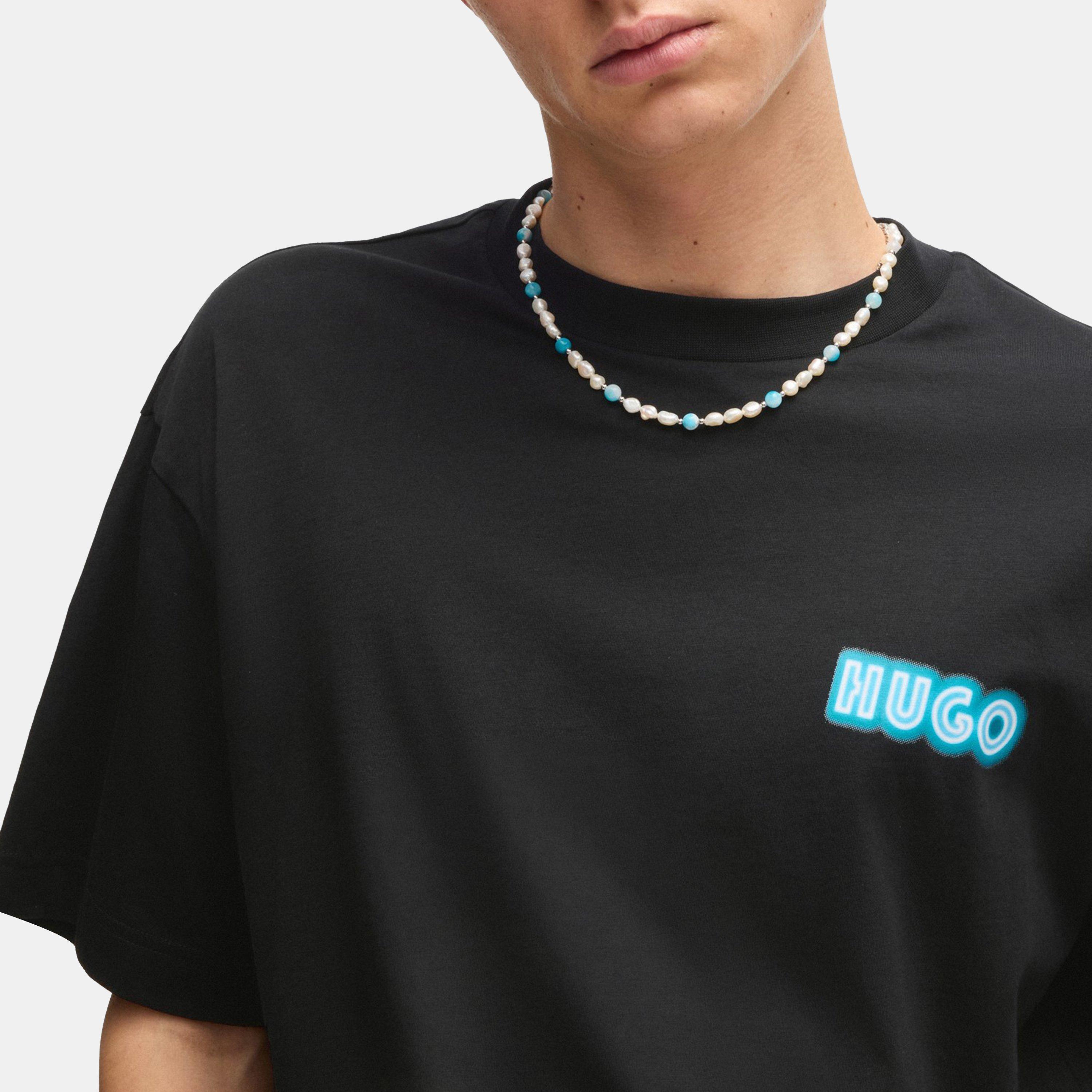 Black 001 - Hugo - Men's Duwood Regular Fit T-Shirt - 4