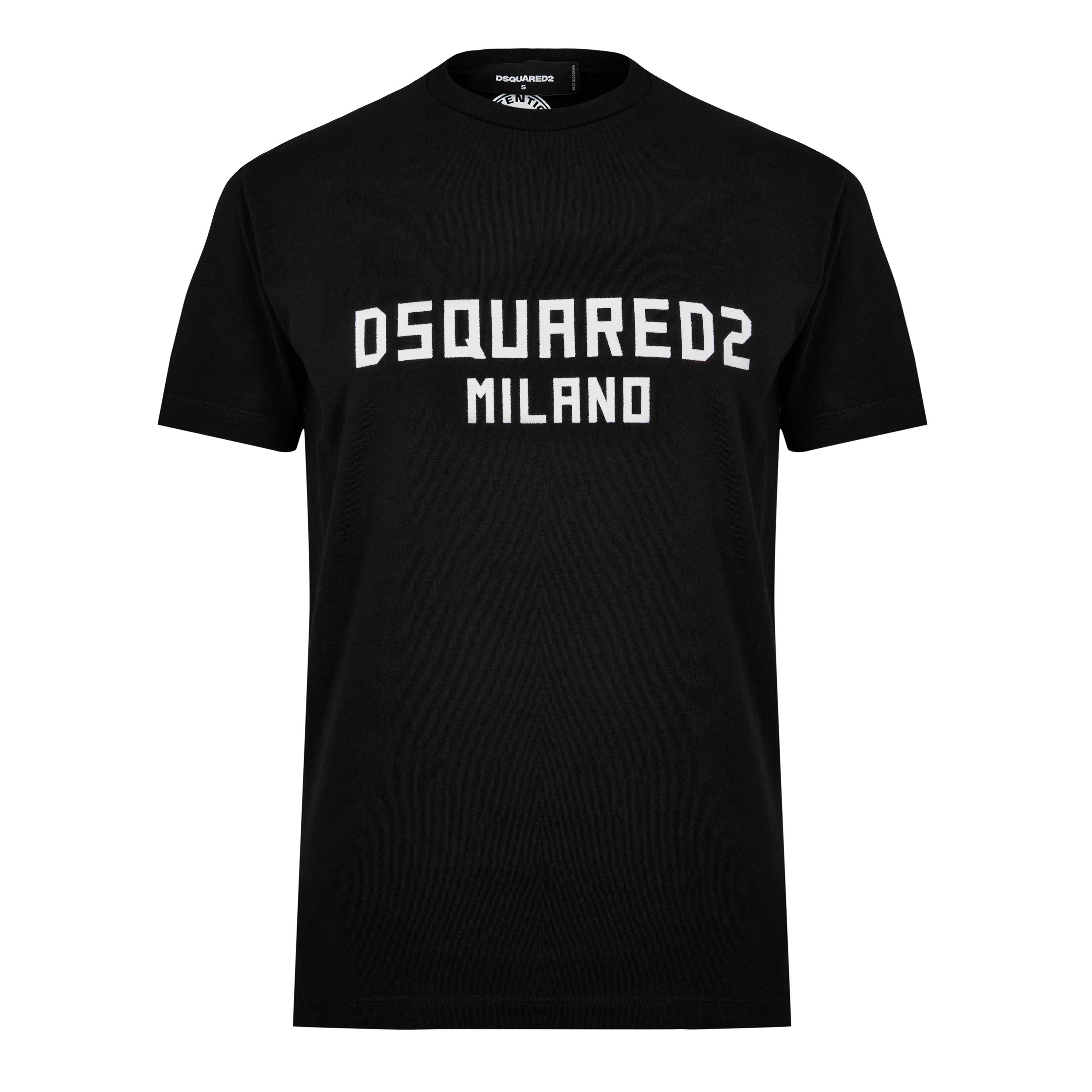 DSquared2 Dsquared2 Milano Cool Fit Logo Print T-Shirt - Black White - XS
