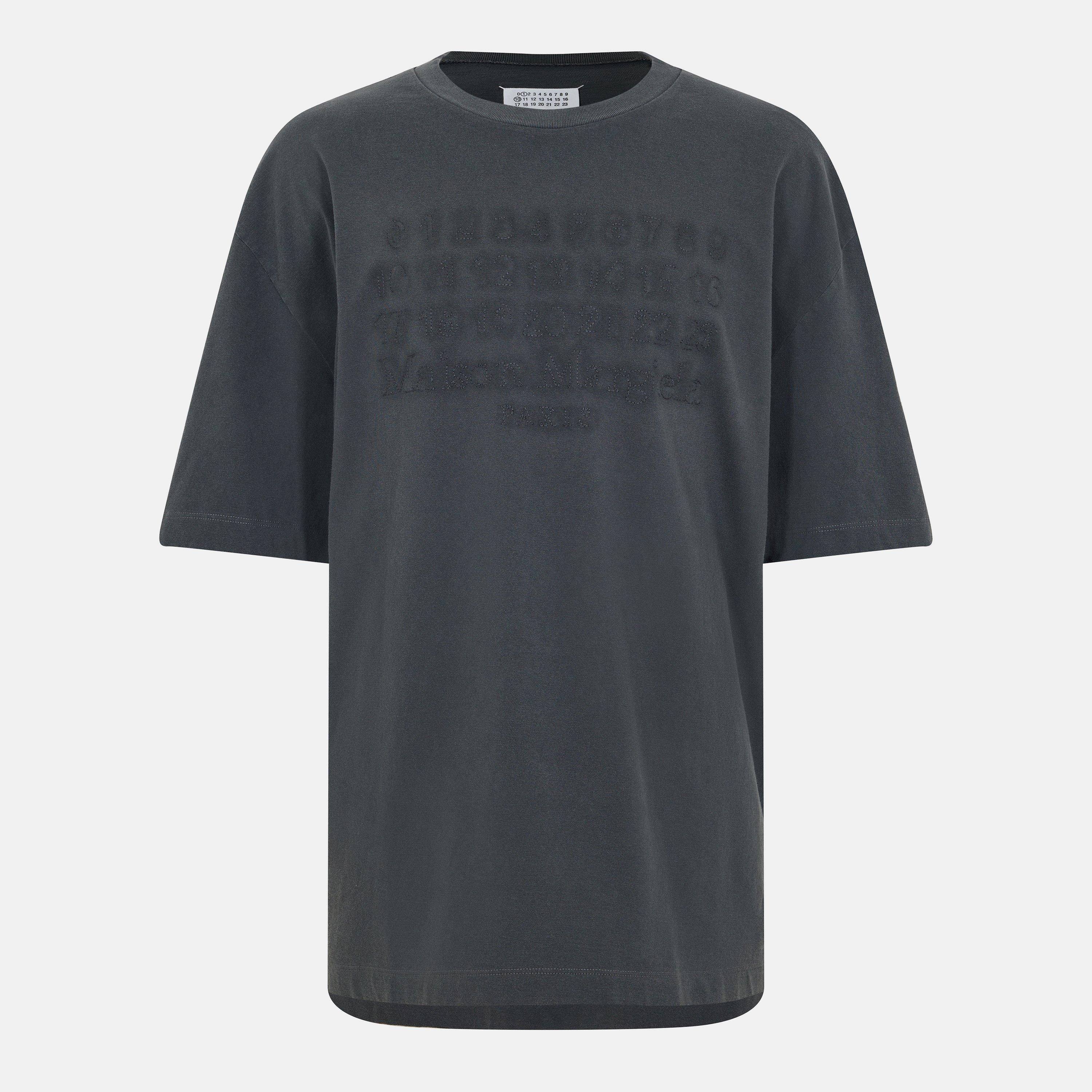 Washed black - Maison Margiela - Men's MMM Logo Short Sleeve T-Shirt - 1