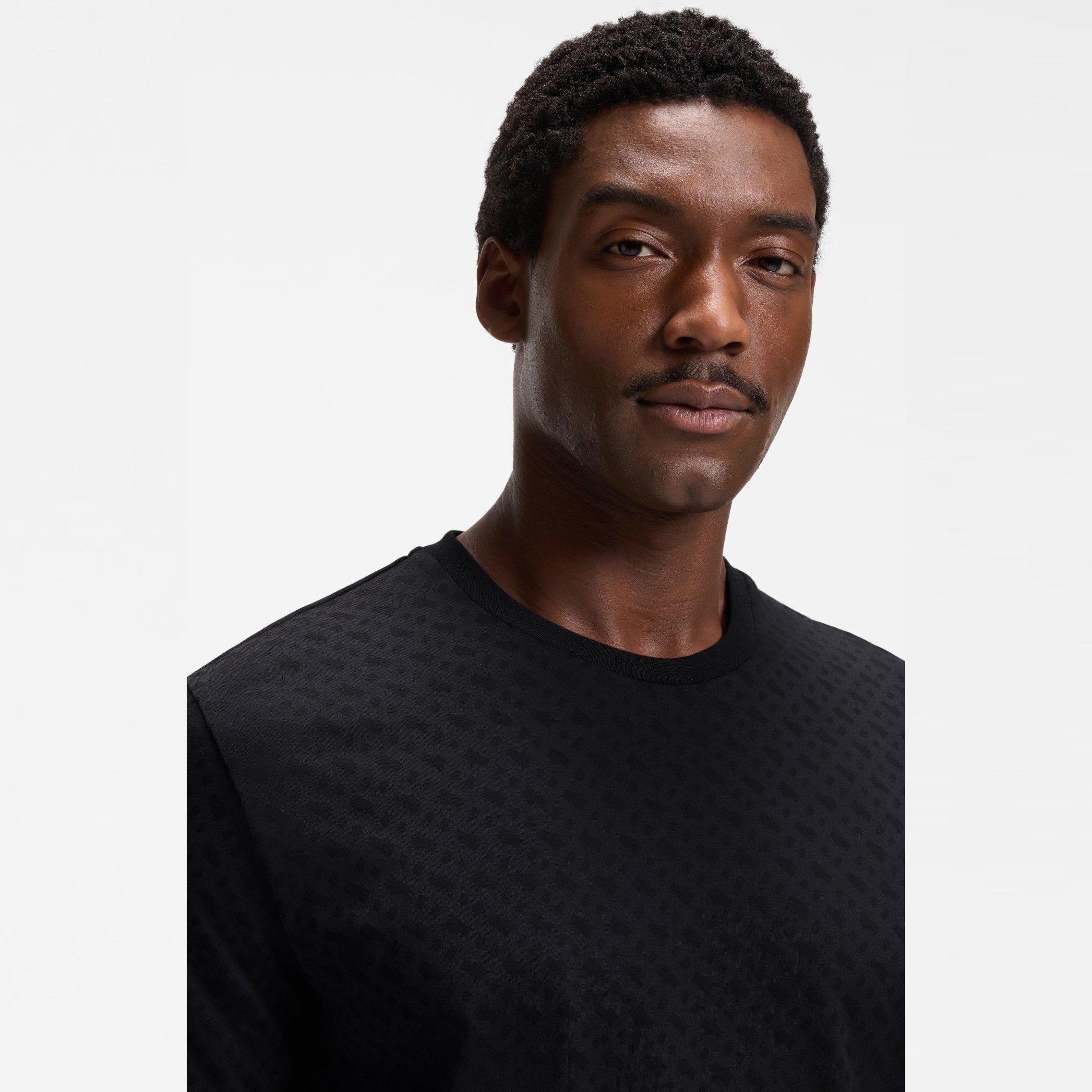 Dark Blue - Boss - Men's RelaxMono Cotton T-Shirt - 4