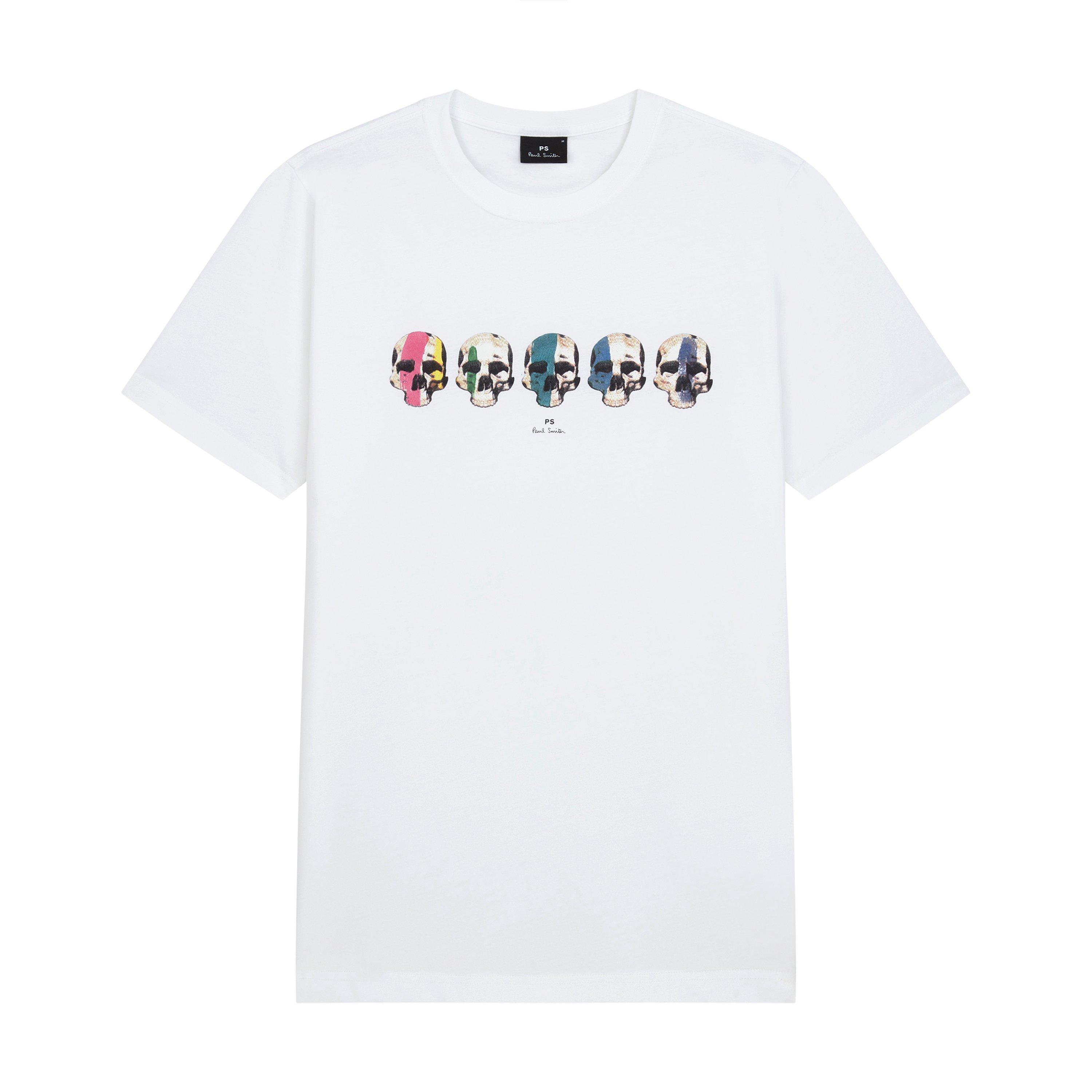 White 01 - PS Paul Smith - Men's Skull Graphic Regular Fit T-Shirt - 4