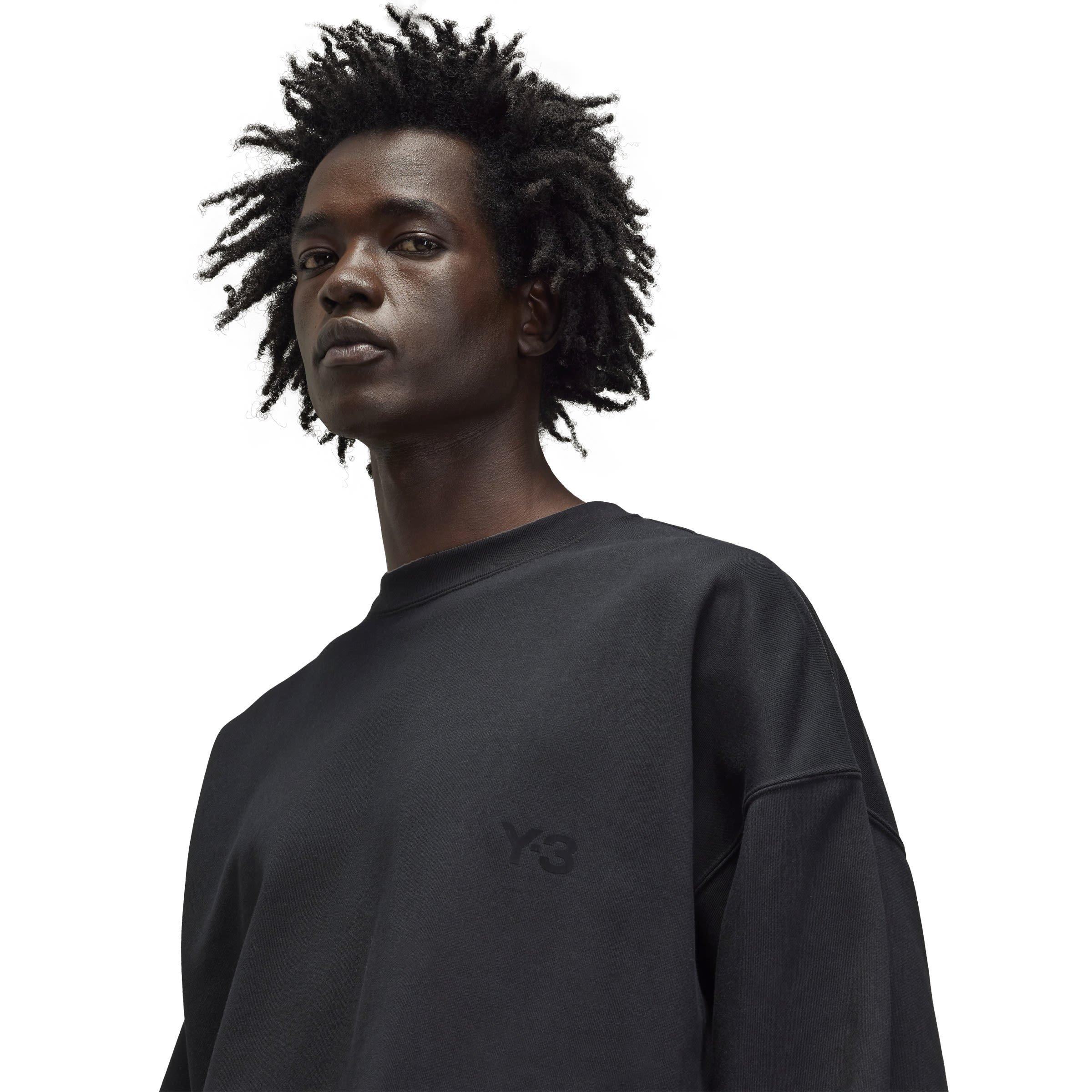 Black - Y3 - Men's Logo Crew Regular Fit T-Shirt - 4