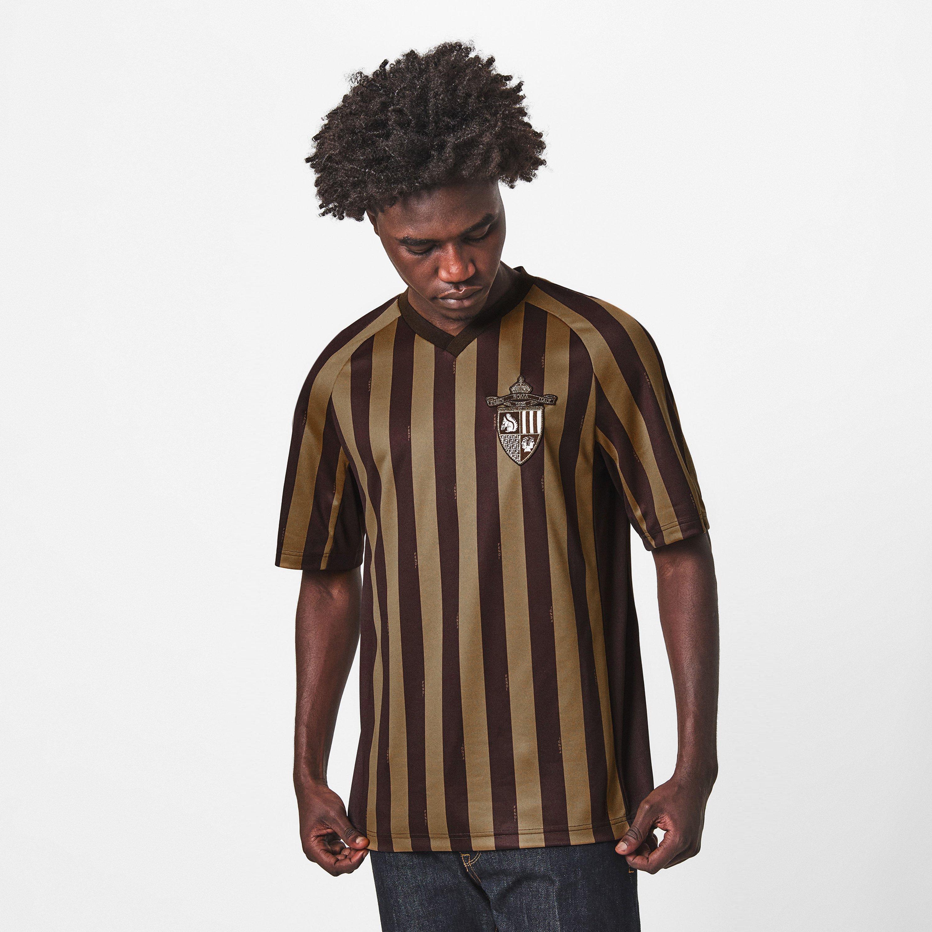 Tabacco - Fendi - Striped Crest T-Shirt - 3