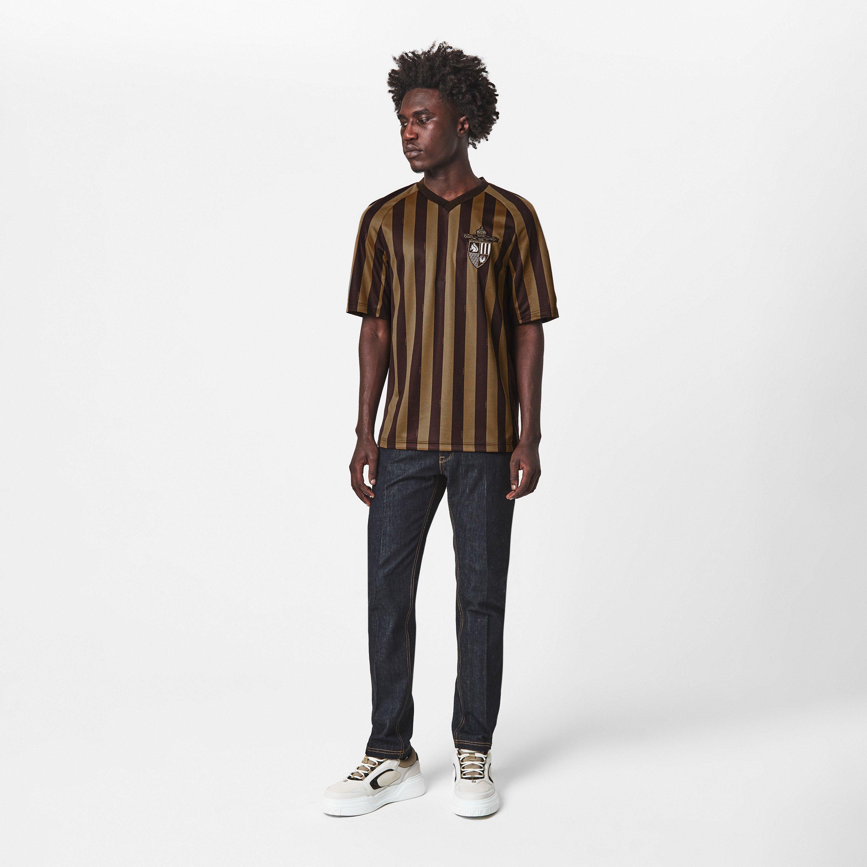 Tabacco - Fendi - Striped Crest T-Shirt - 6