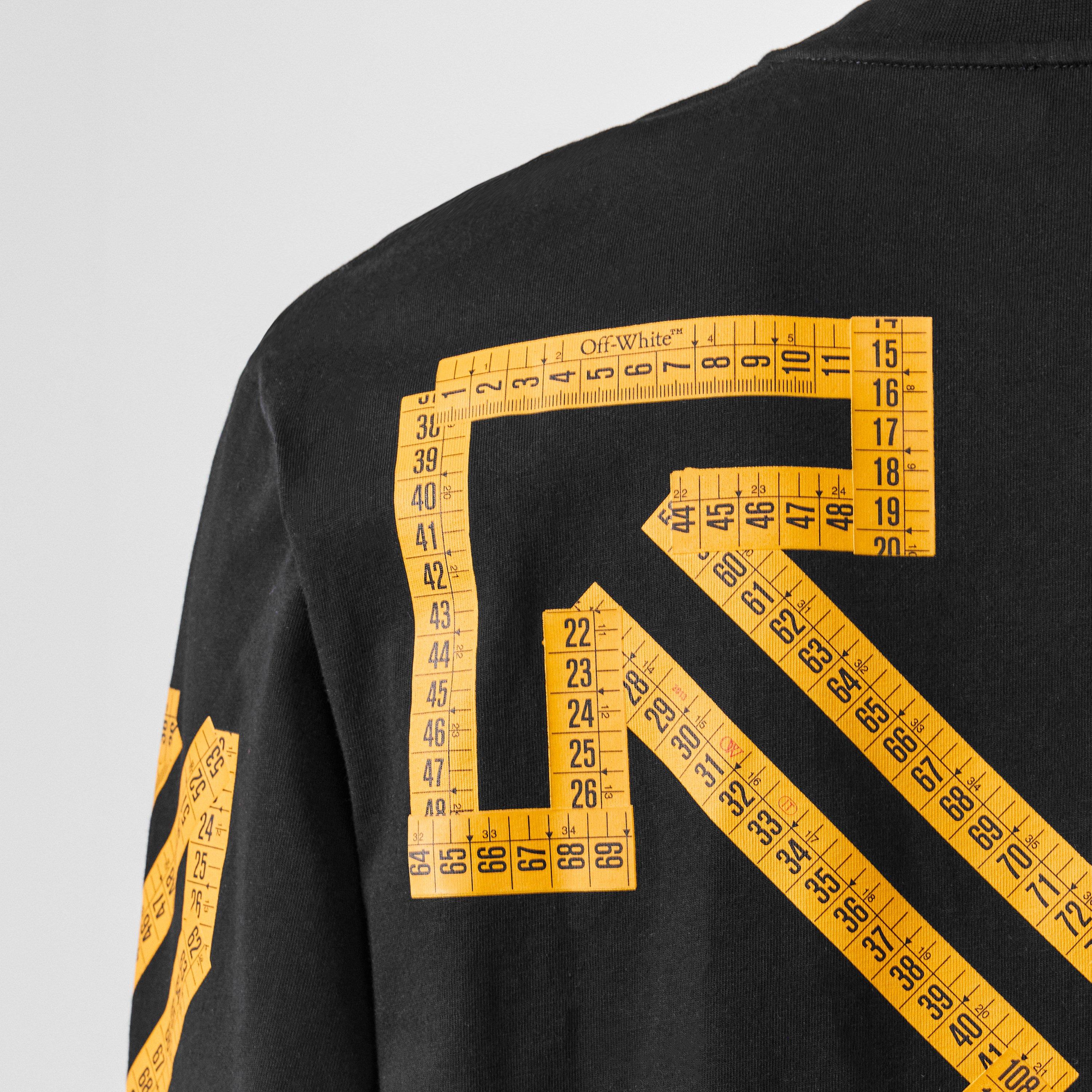 Black - Off White - Men's Tape Long-sleeve T-Shirt, Bold Branding - 5