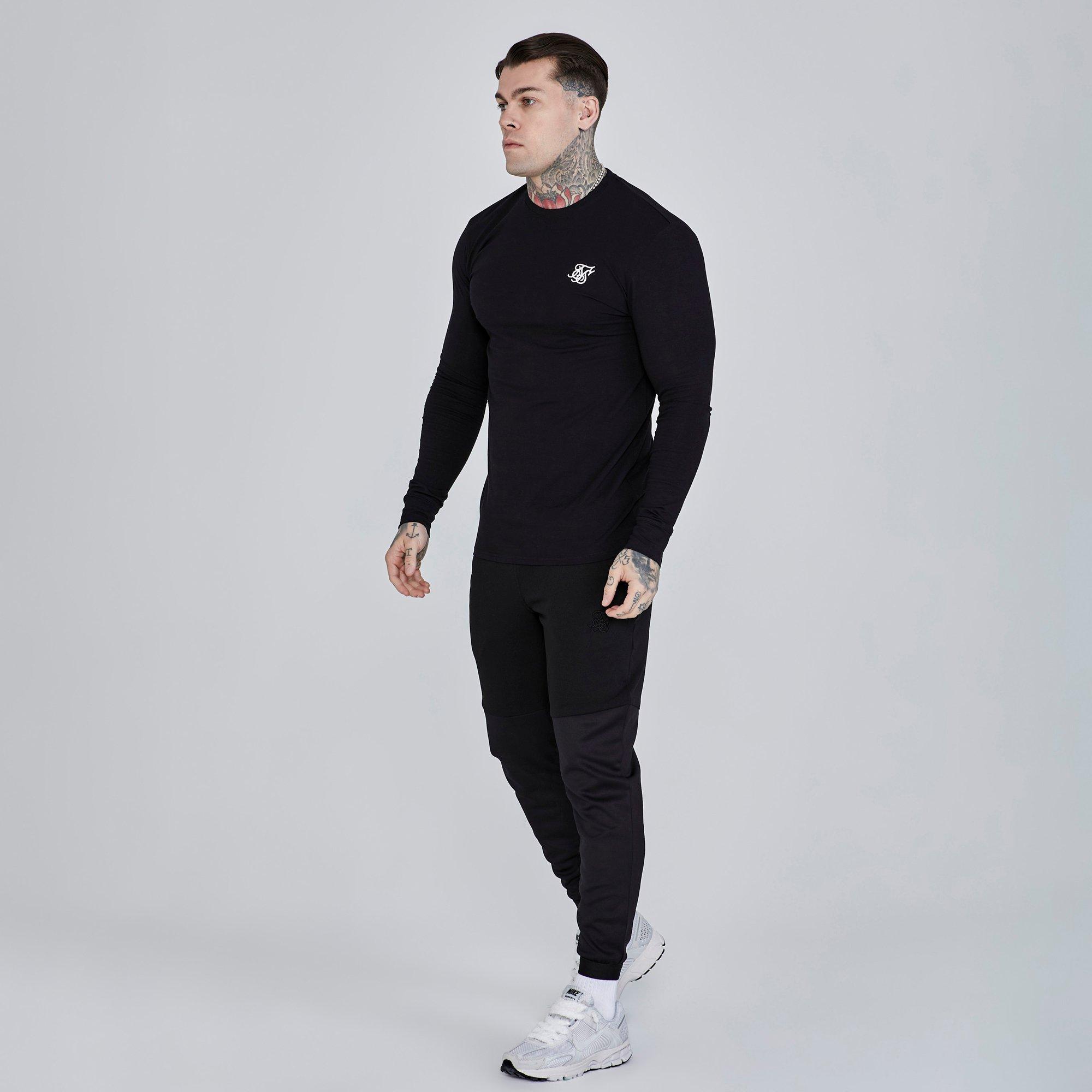 Sort - SikSilk - Essential Long-Sleeve T-Shirt - 4