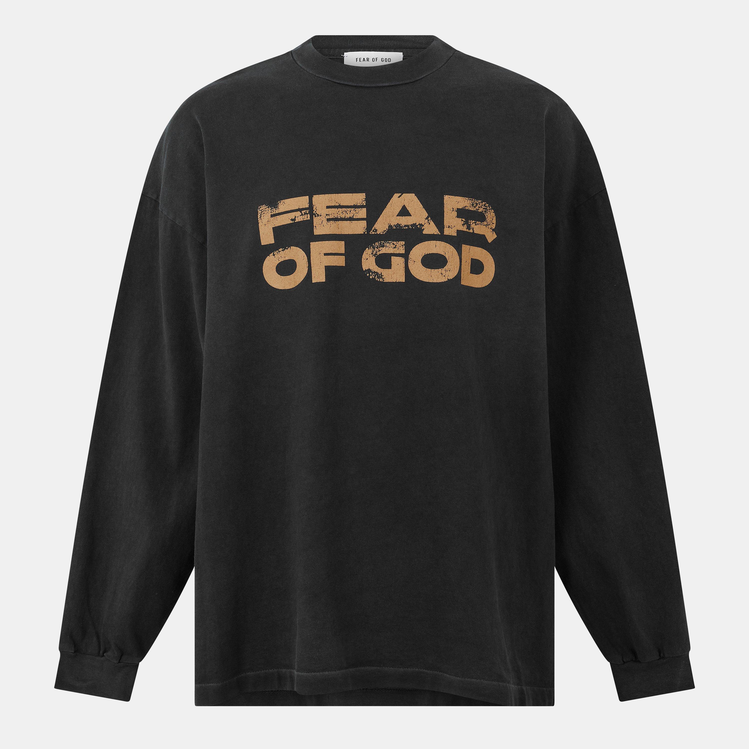 Black/Beige - Fear Of God - Men's Relaxed Fit Long Sleeve T-Shirt - 1