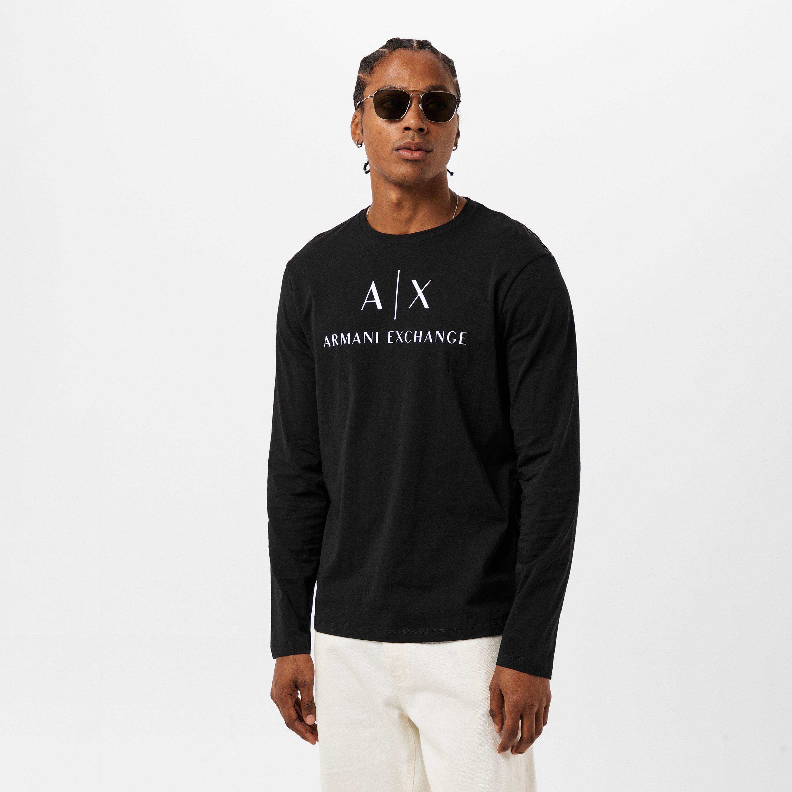 Black - Armani Exchange - Men's Long Sleeve Slim Fit T-Shirt - 3