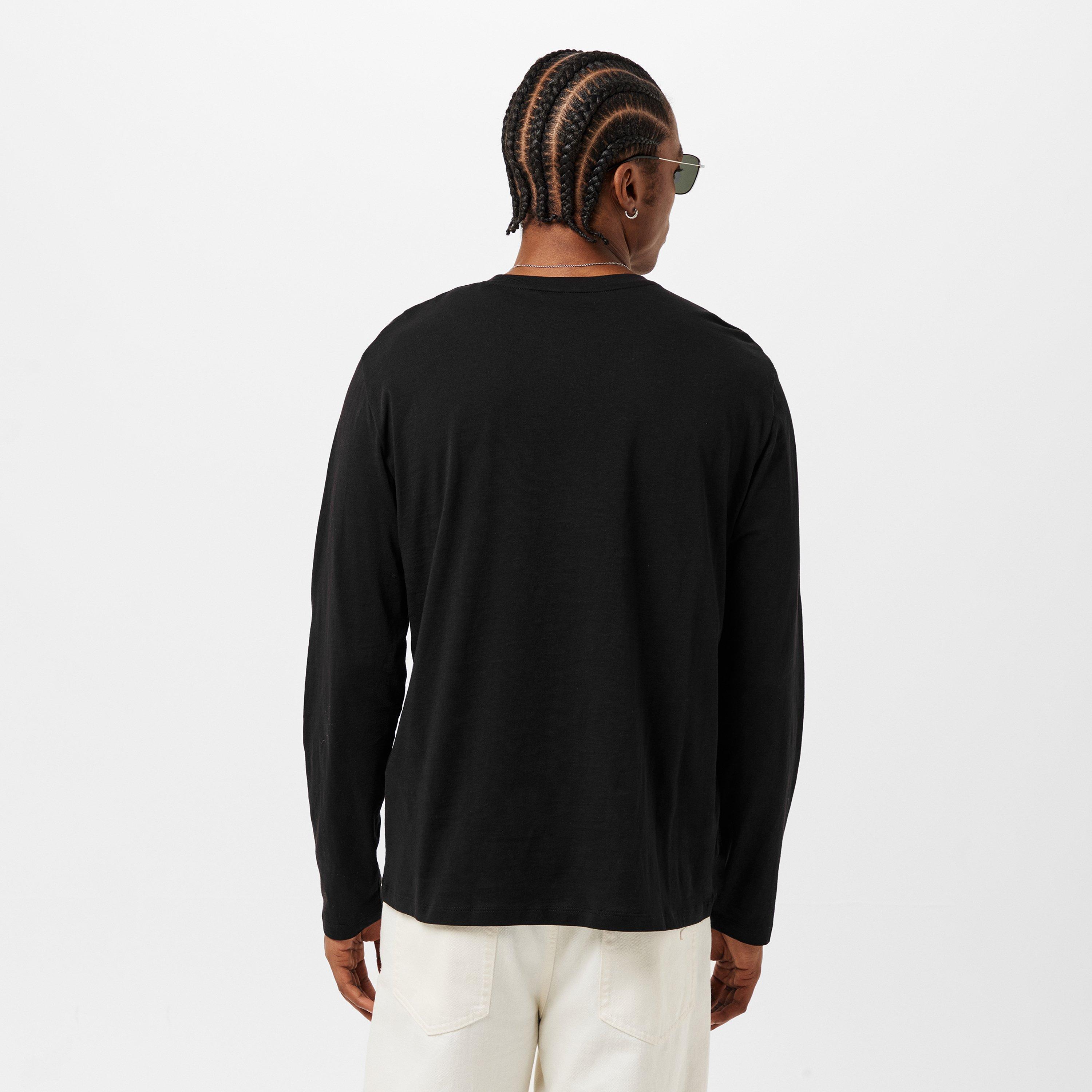 Black - Armani Exchange - Men's Long Sleeve Slim Fit T-Shirt - 4