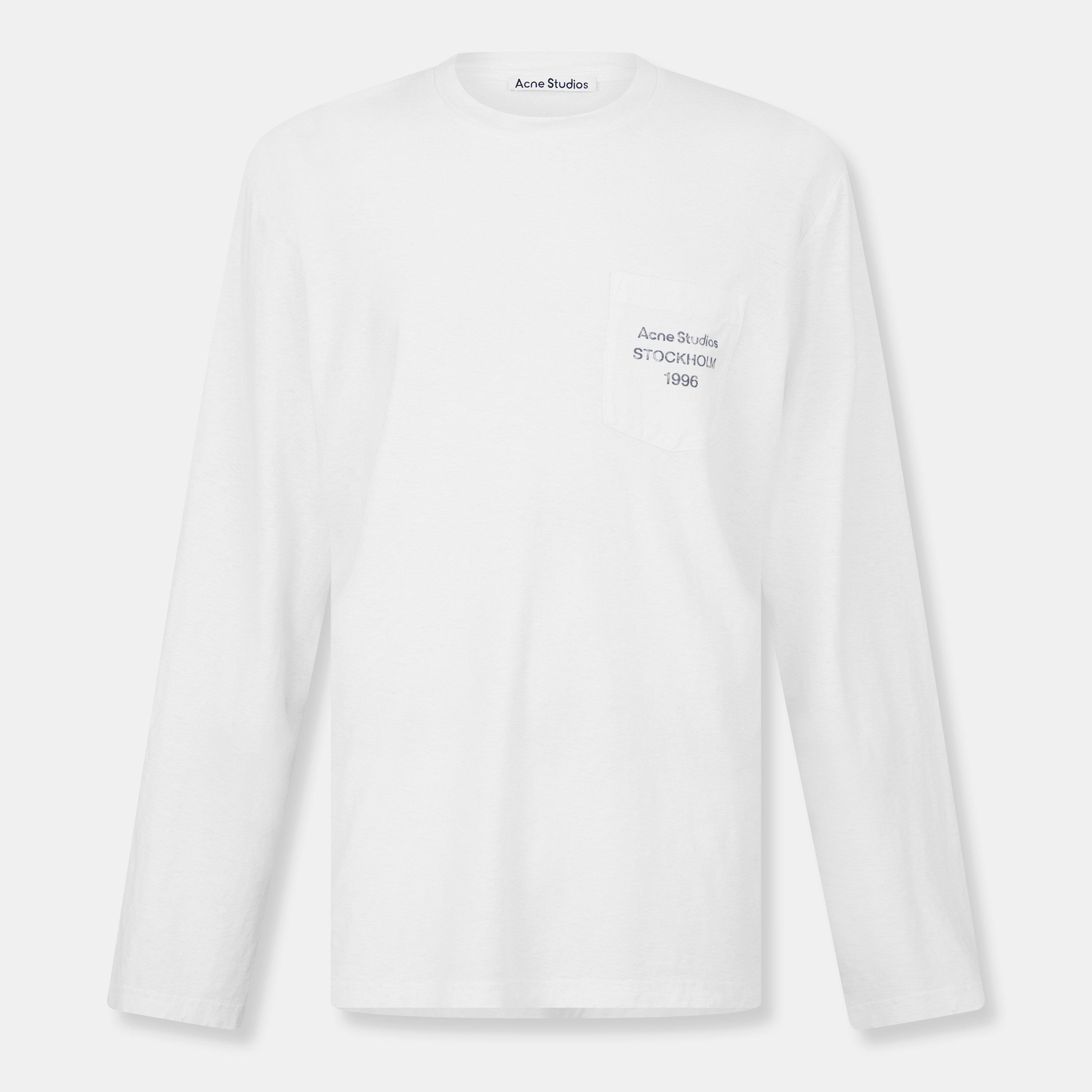 White - Acne Studios - Men's Long Sleeve T-Shirt - 1