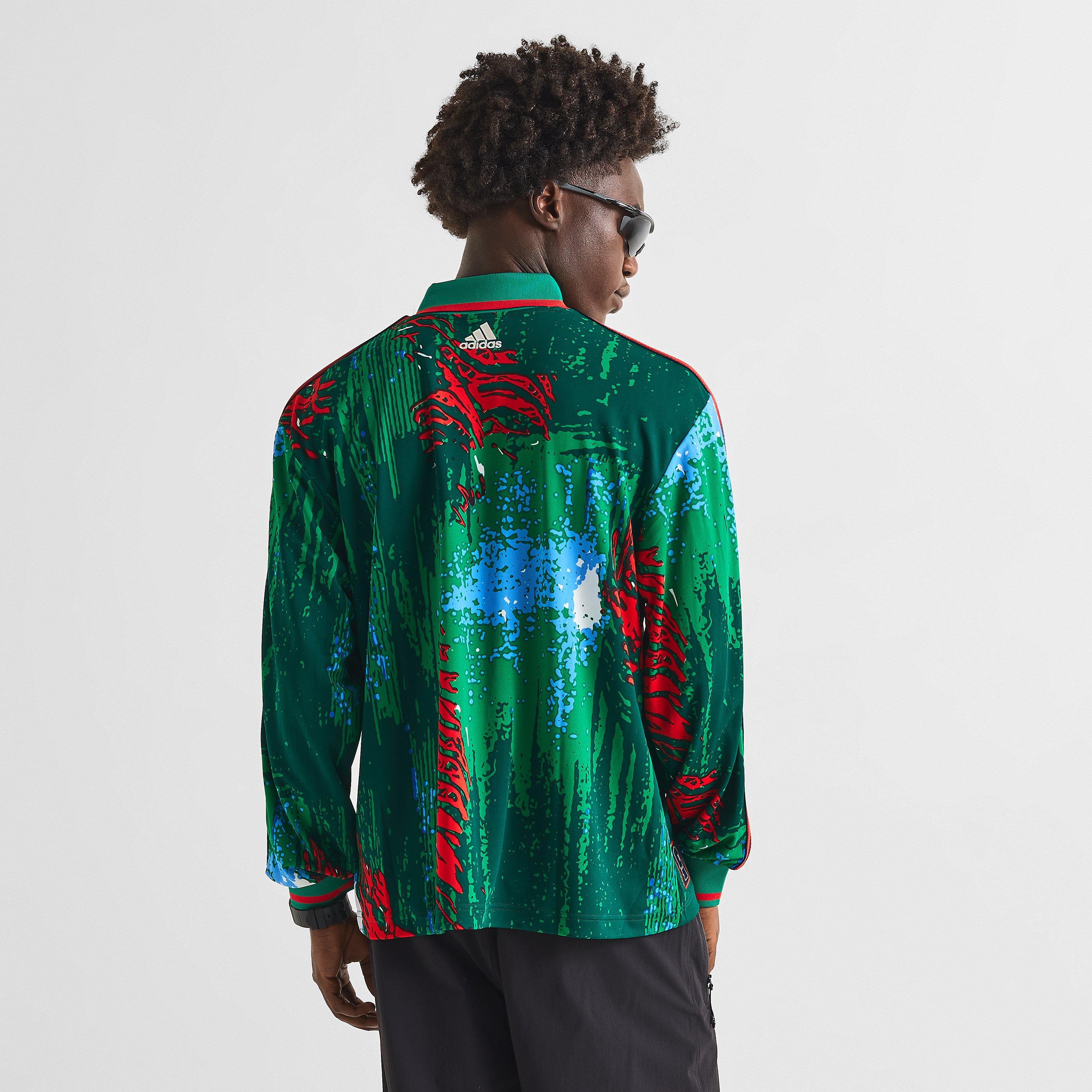Red/Bold Green - Brain Dead x adidas - Men's Long Sleeve T-Shirt - 4