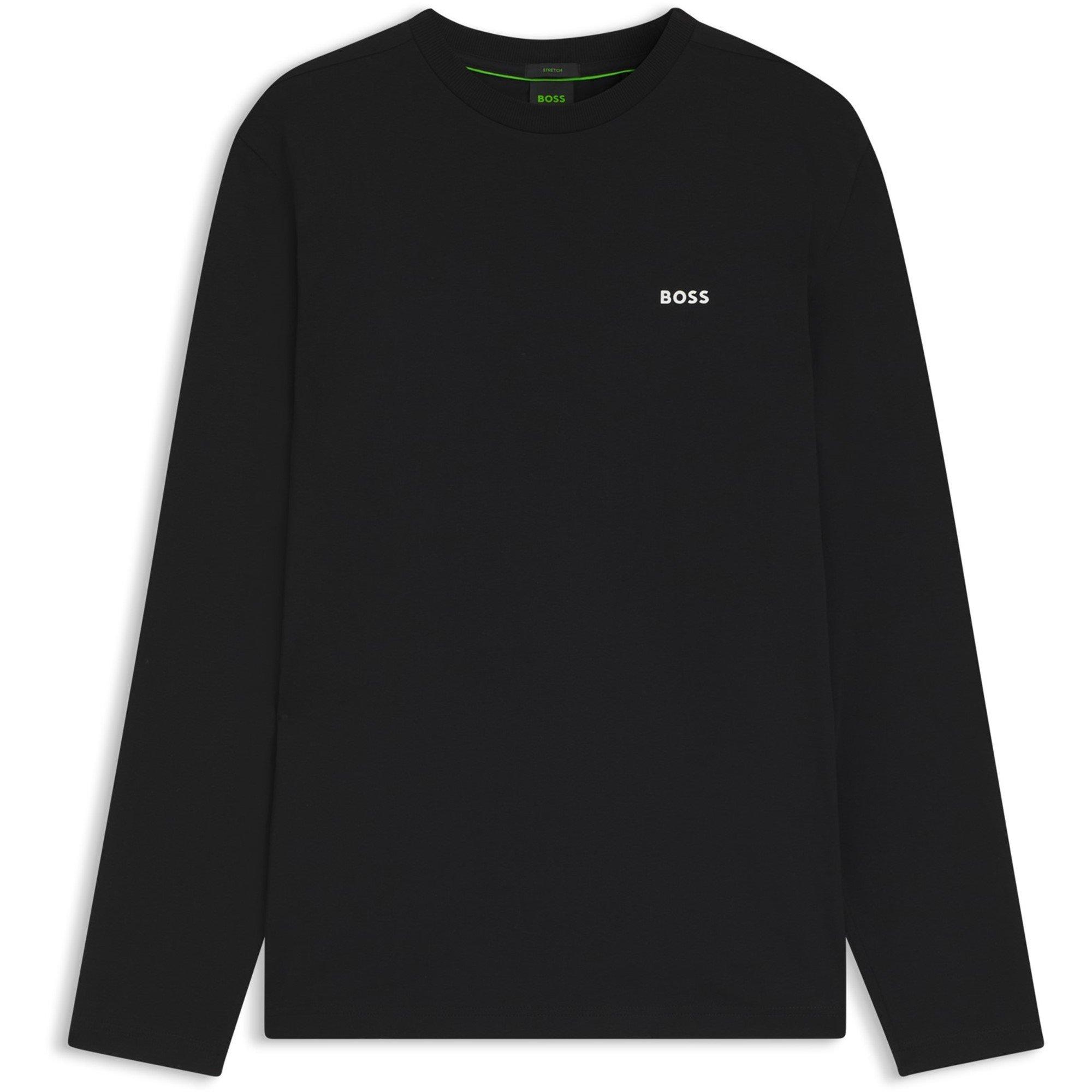 Boss Mens BOSS GREEN Long Sleeve T-Shirt with Iconic Logo Detail - Black 001 - M